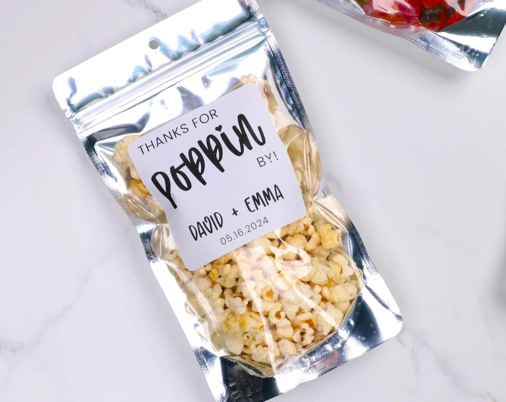 50 Pieces Wedding Treat Bags, Love Laughter and A Snack