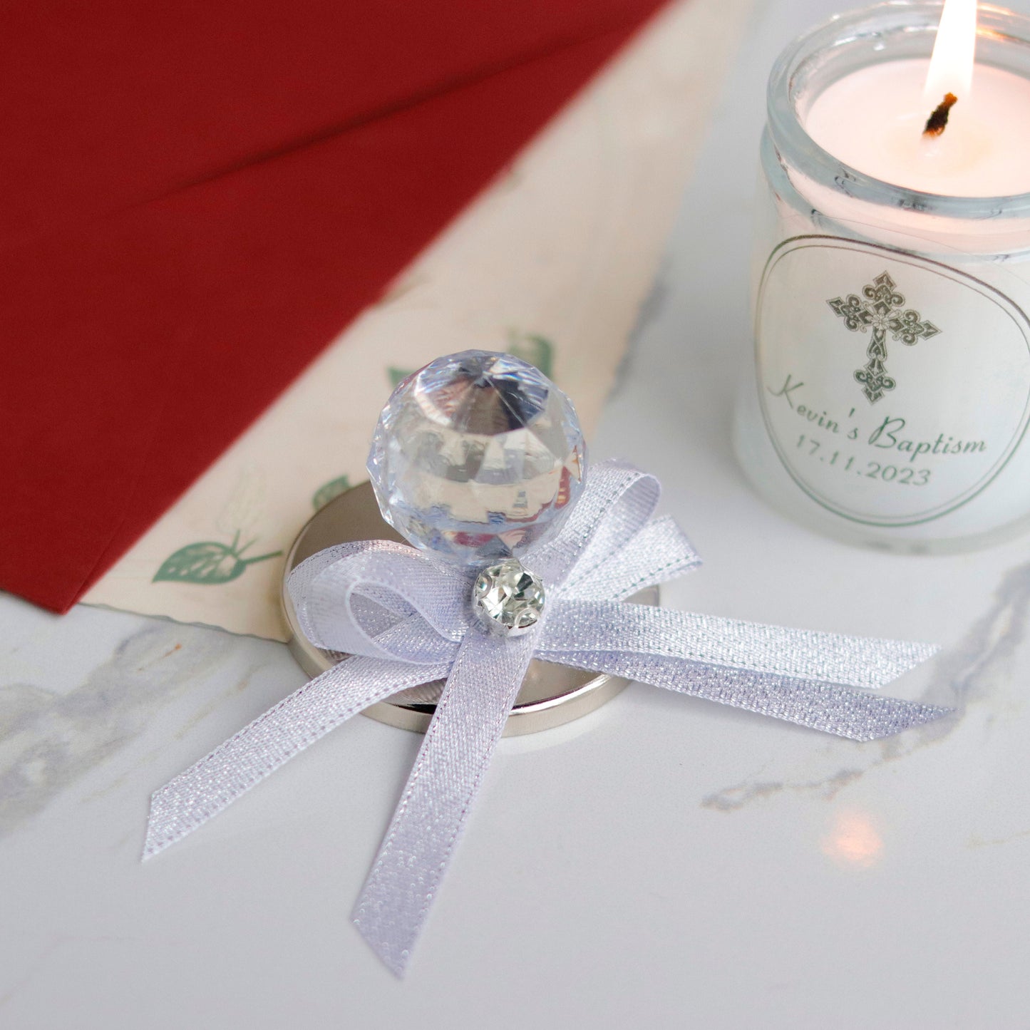 Baptism Candle Favors | Christening Gifts for Boys and Girls | Bulk 1st Birthday Favors | Luxury Communion Candles for Guests