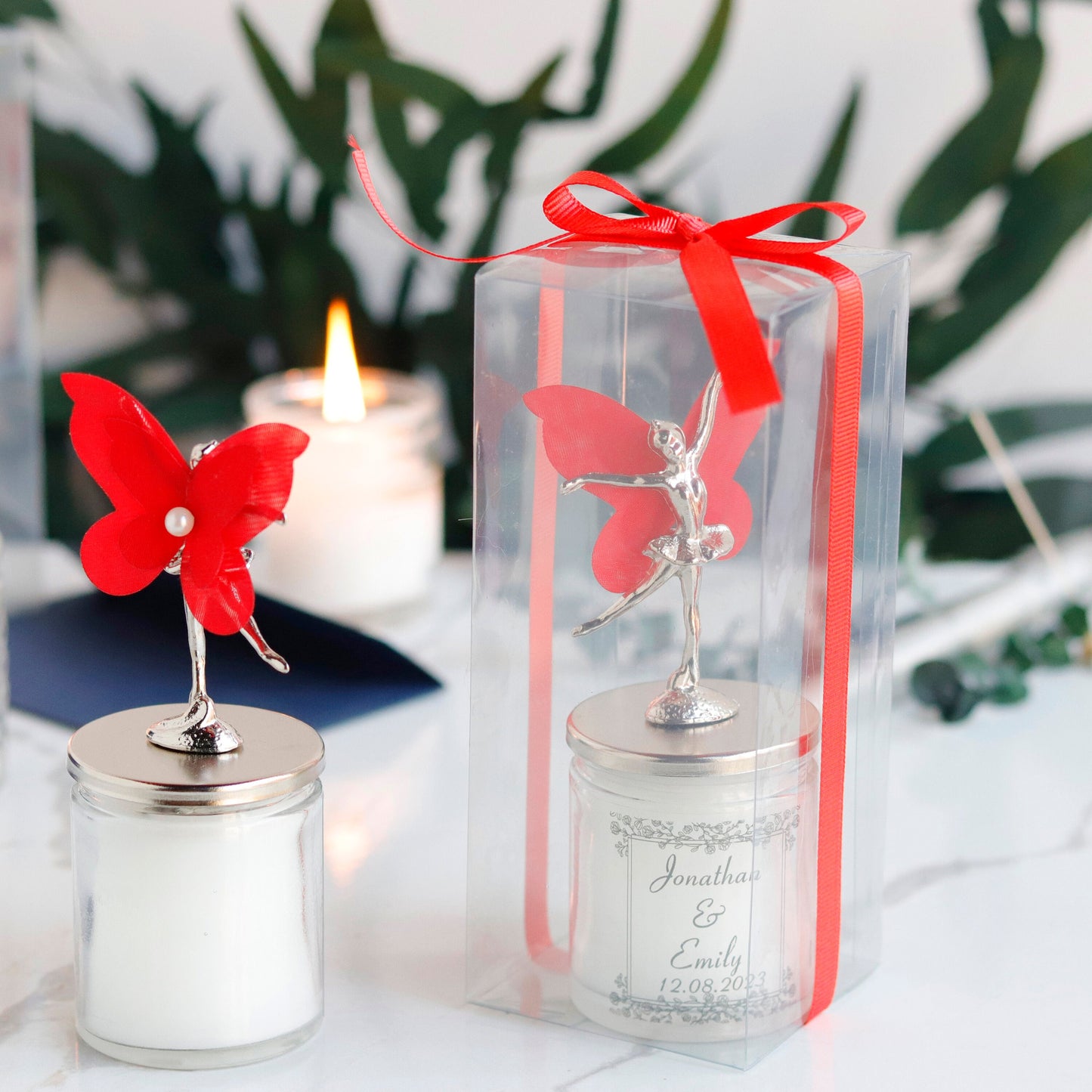 Custom Quinceanera Candle Favors, Rapunzel Sweet Sixteen Favors, Butterfly Favors for Guests, Ballerina Theme Baby Shower Girl, Birthday