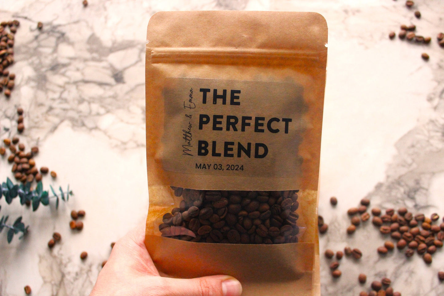 Personalized Favors Extra Large Coffee Bags, Wedding Favors XL The Perfect Blend Coffee Bags Do It Yourself, Bridal Shower Favors