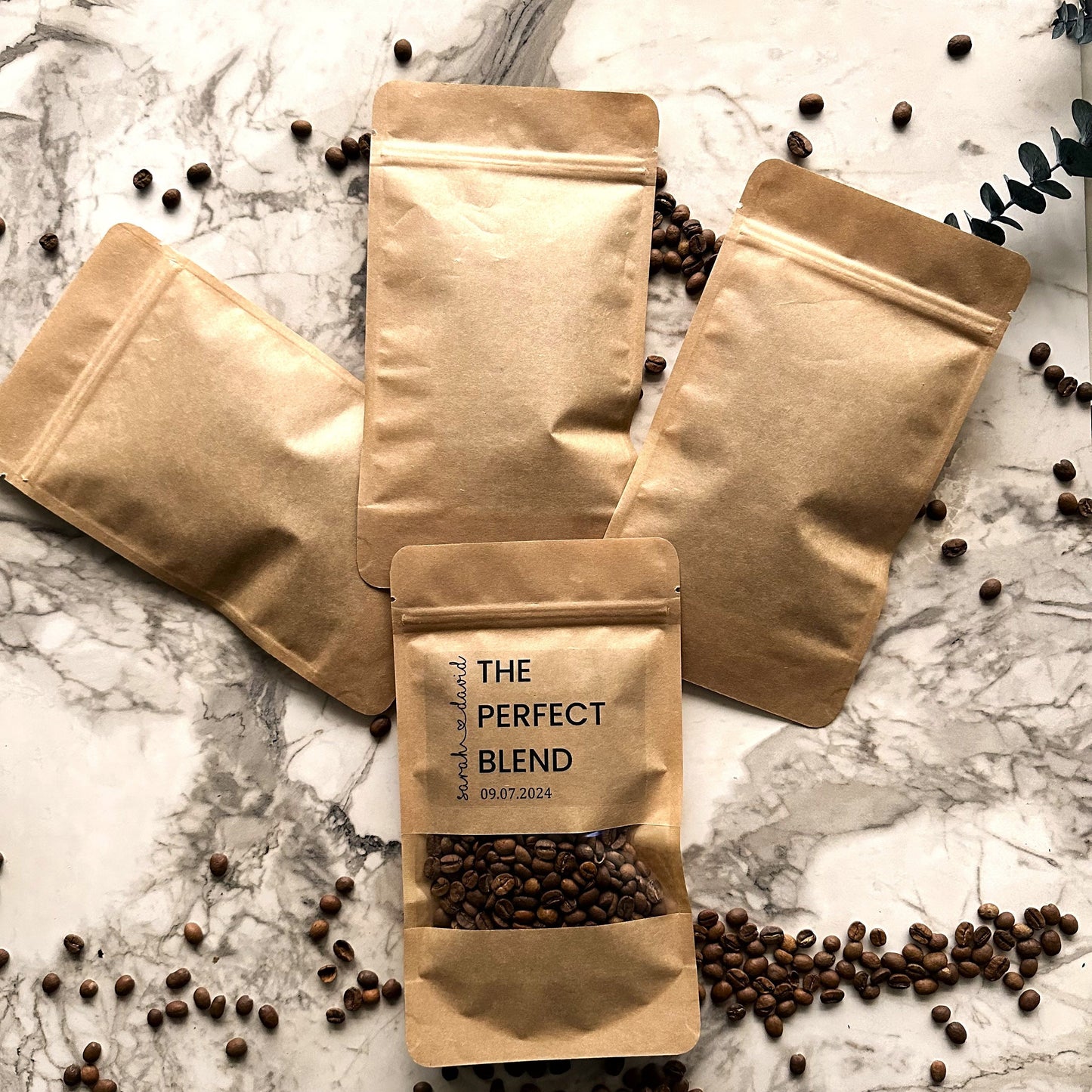 Personalized Favors Extra Large Coffee Bags, Wedding Favors XL The Perfect Blend Coffee Bags Do It Yourself, Bridal Shower Favors
