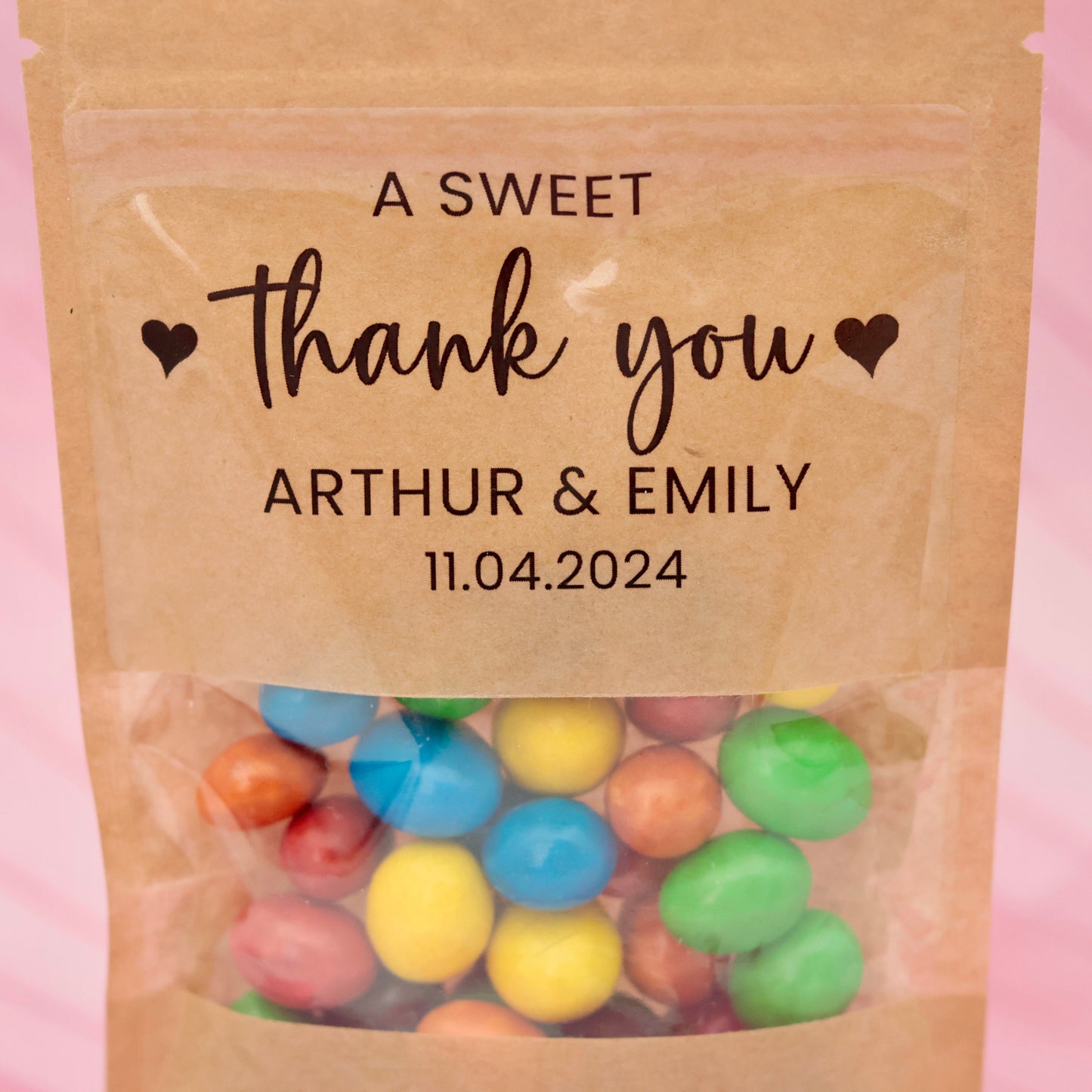 Wedding Treat Bags and Stickers, Love Laughter and a Snack, A Sweet Thank You Favor, His Her Wedding Stickers and Bags, Personalized Pouch