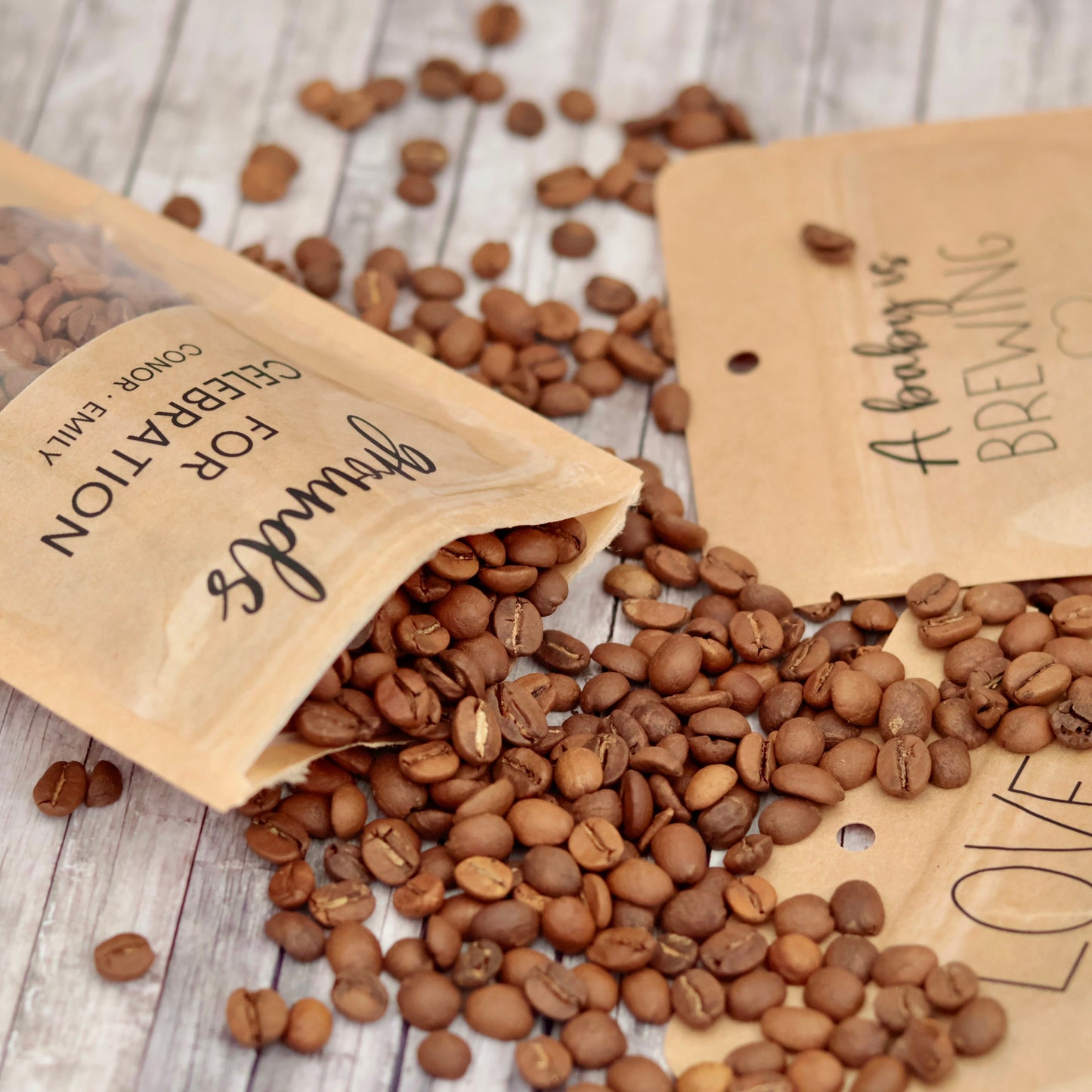 Grounds for Celebration Coffee Pouches, Personalized Wedding Favor Bags, Perfect Wedding Favors in Bulk, Unique Resealable Coffee Bag Favor