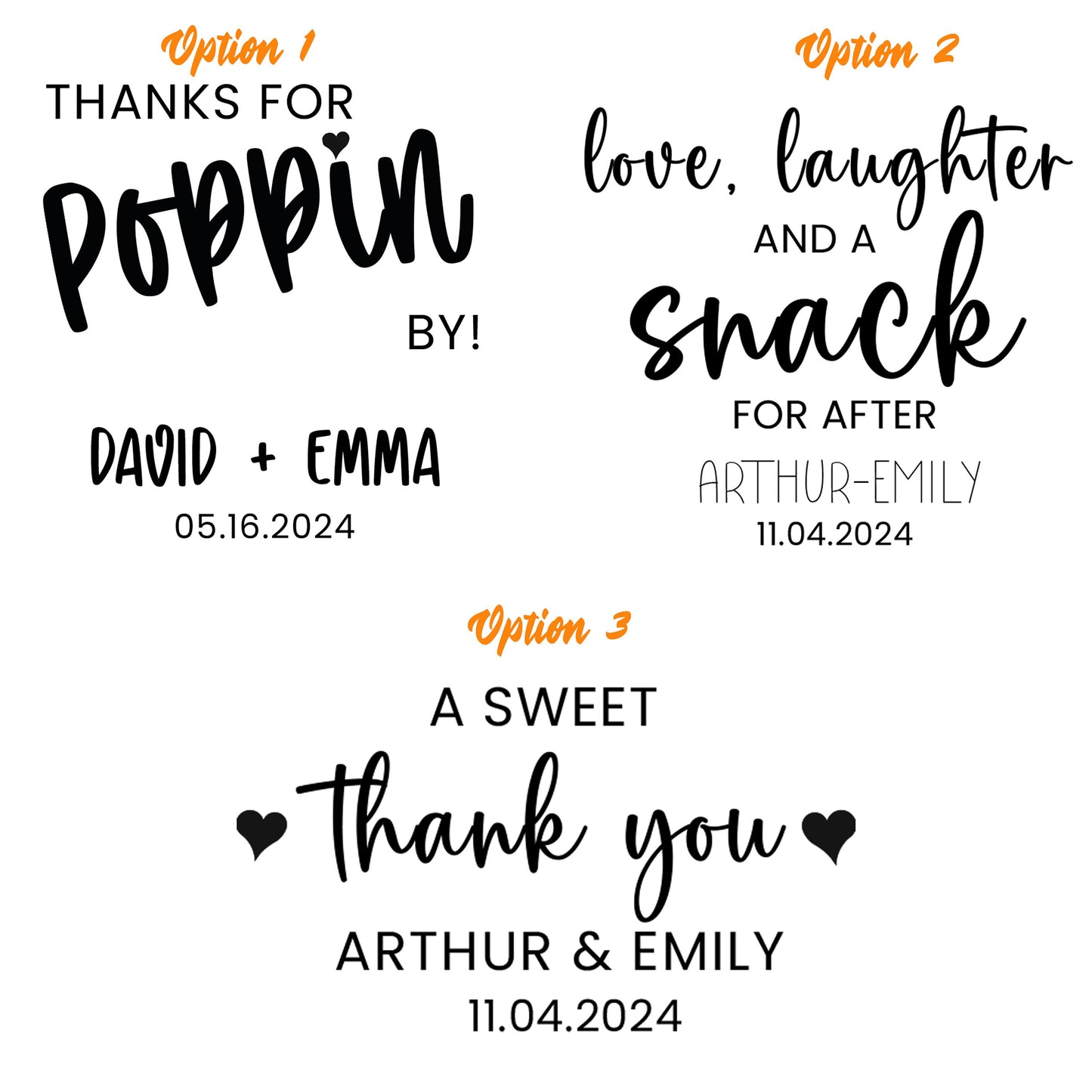 50 PCS Large Wedding Treat Bags, Love Laughter and A Snack Favor Bags, Bridal Shower Favors, Wedding Stickers and Bags, Stand Up Pouches