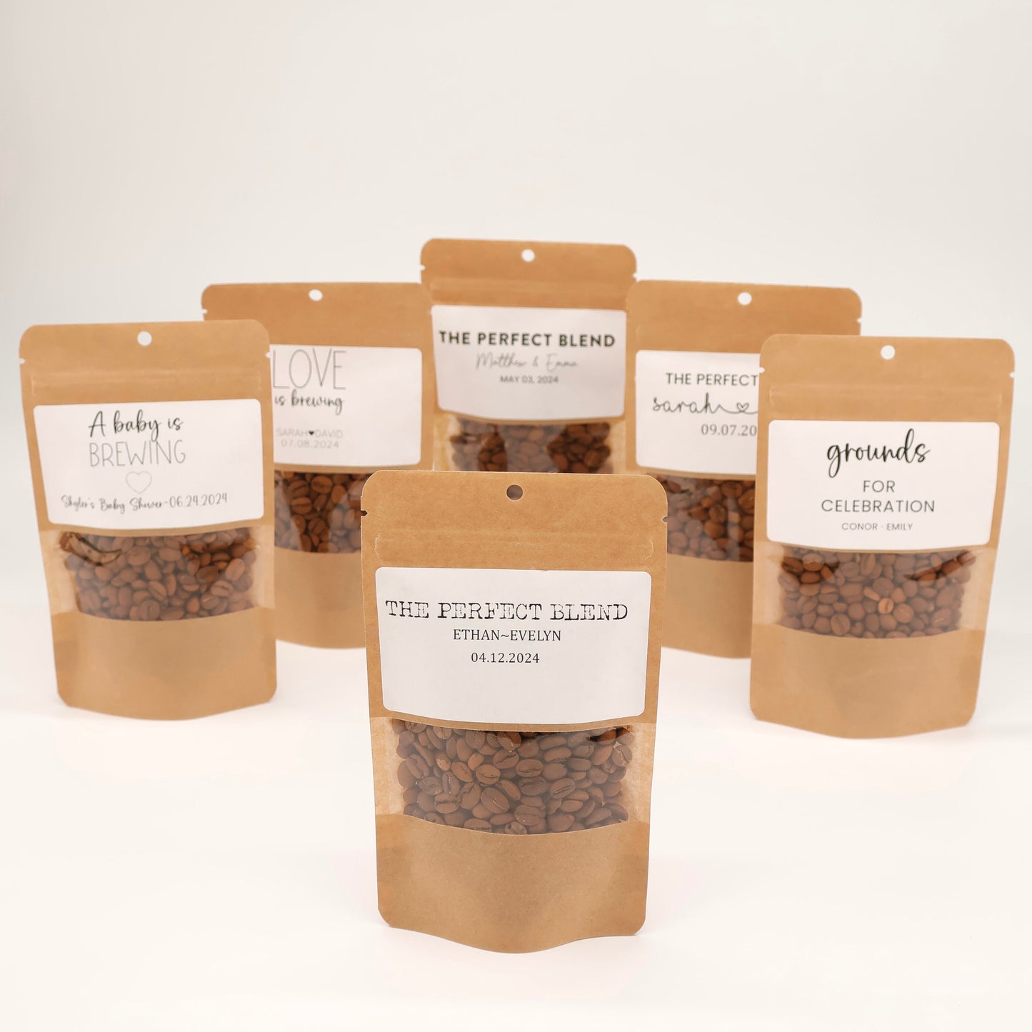 Wedding Favor Coffee Bags, The Perfect Blend, Personalized Coffee Pouch, Wedding Favors, Rehearsal Dinner, Bridal Shower Favor, Set of 50+