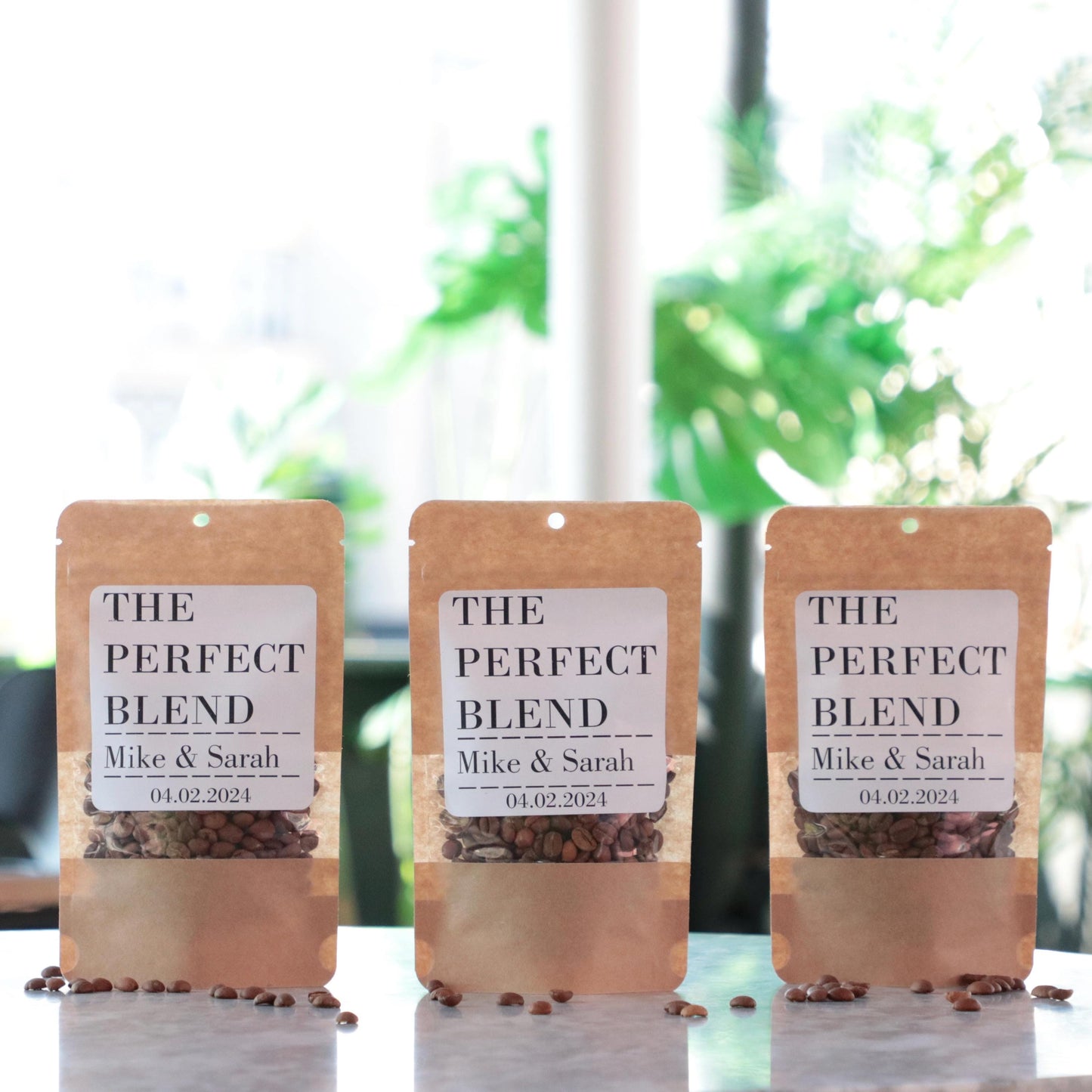 50 Pieces Wedding Favor Bags, The Perfect Blend, Coffee Bag Favors, Personalized Coffee Pouch, High Quality Favors, Rehearsal Dinner Favors