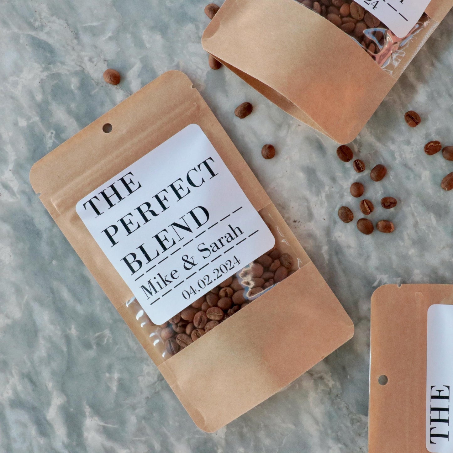 50 Pieces Coffee Bag Favors, The Perfect Blend Wedding Favors, Bridal Shower Favors, Custom Coffee Pouches, Rehearsal Dinner, Bulk Favors