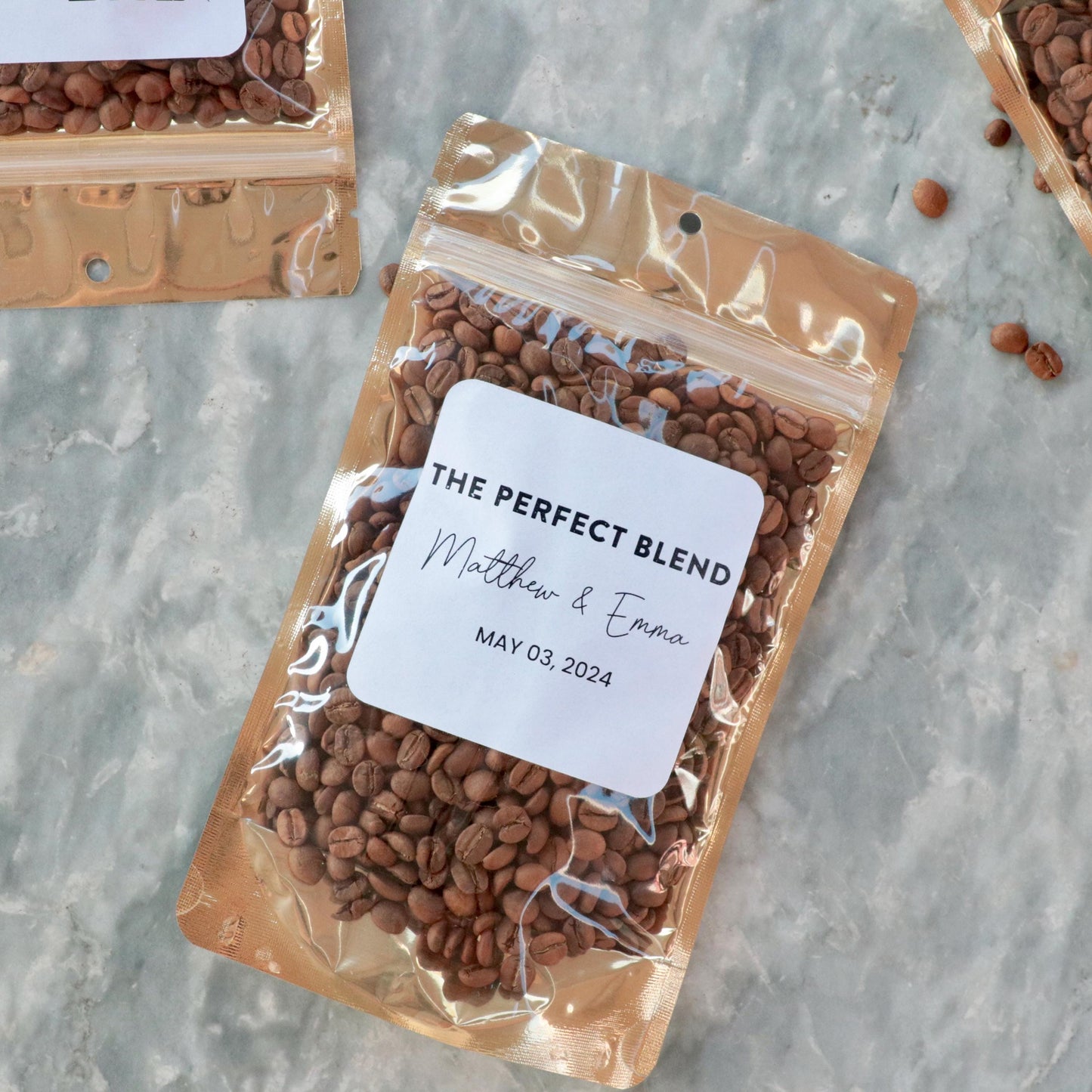 50 Pieces Coffee Pouches Wedding Favors, The Perfect Blend Bags, Personalized Bridal Shower Favors, Rehearsal Dinner Favors