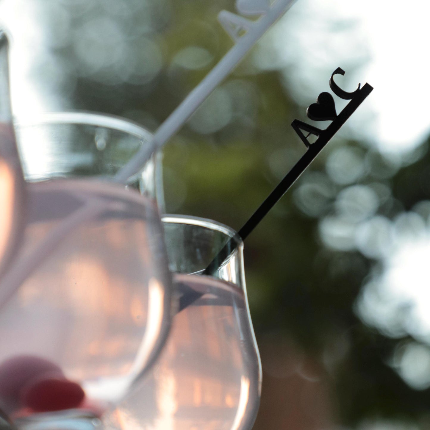 50 Pieces Wedding Drink Stirrers, Custom Wedding Cocktail Sticks, Initials and Heart Drink Stirrers, Wedding Favors, Signature Drink