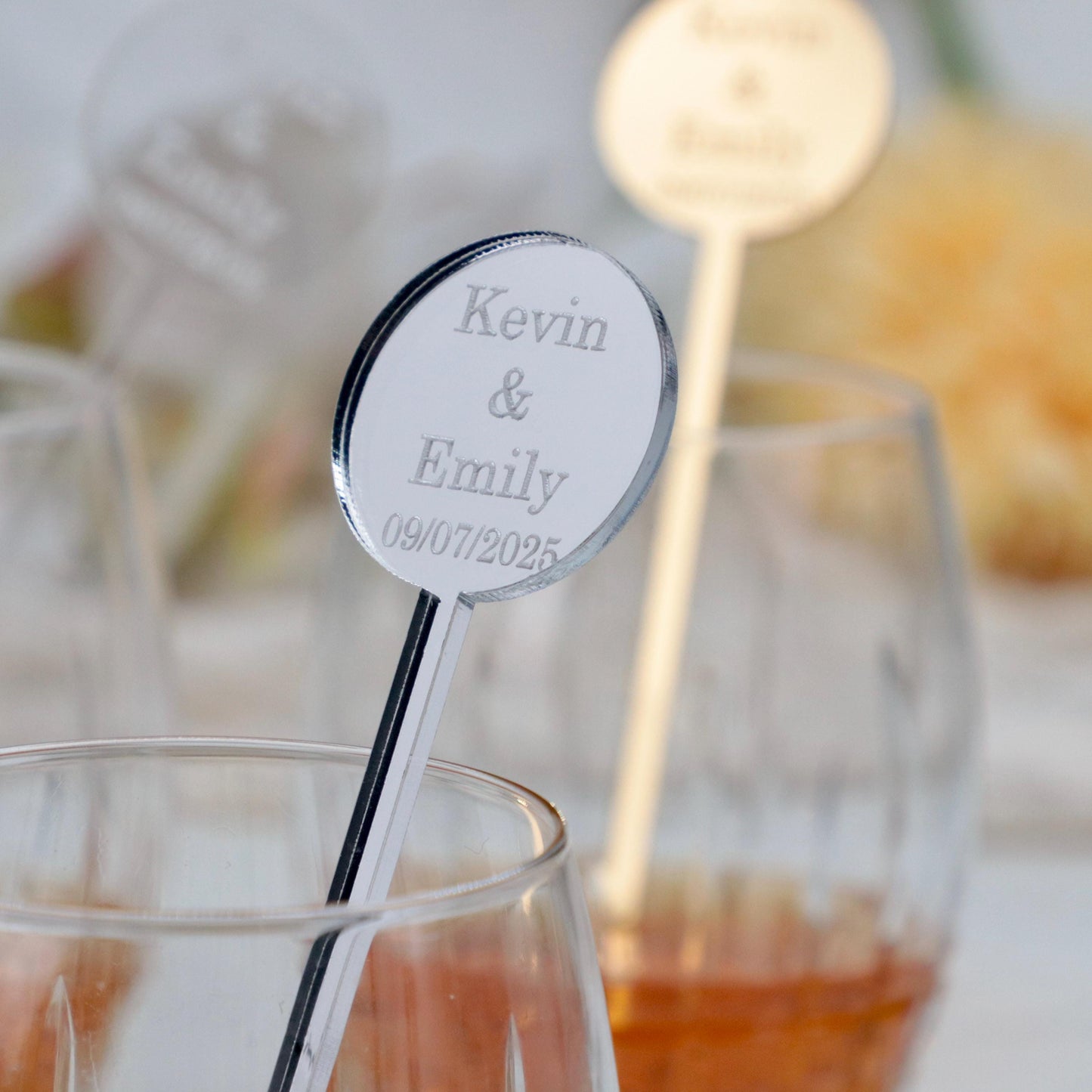 Wedding Stir Stirrers 50 Pieces, Couple Names Wedding Drink Sticks, Wedding Favors, Signature Drink, Wedding Table Decors