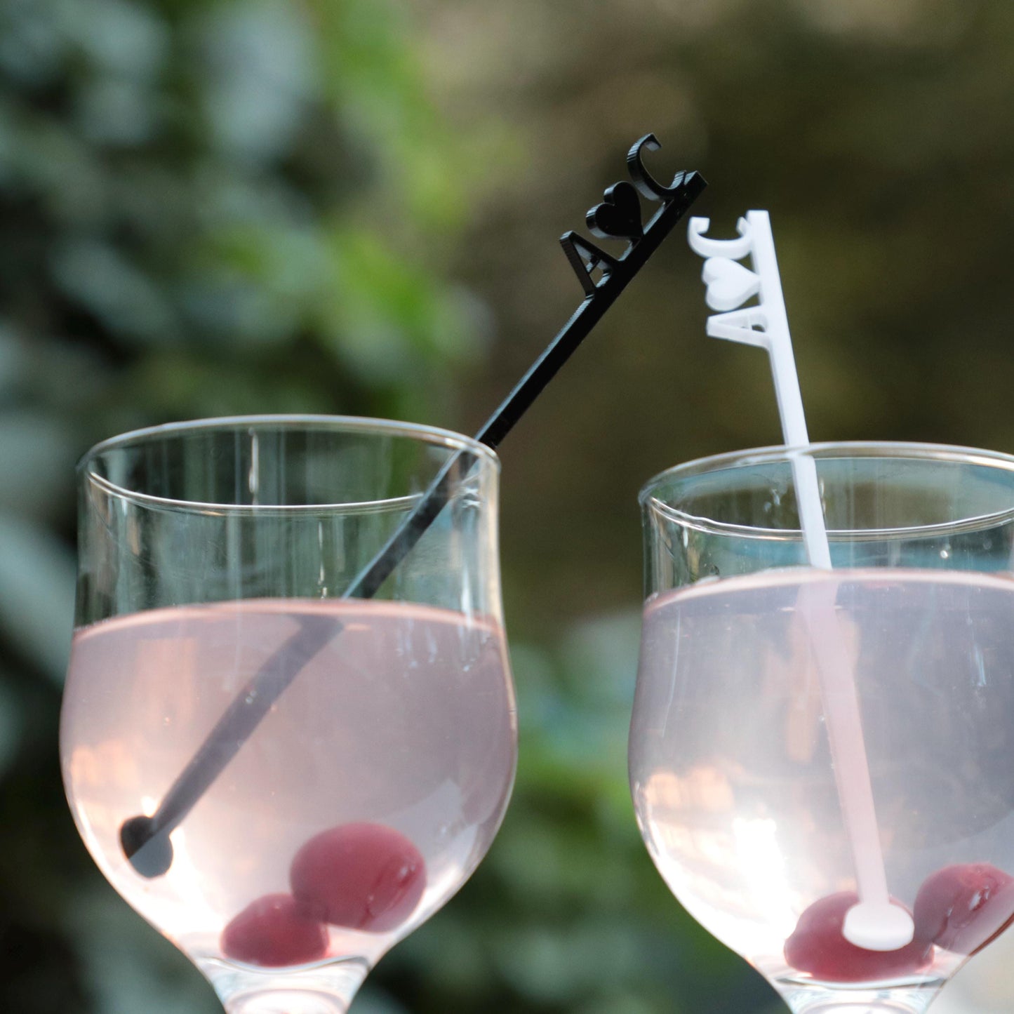 50 Pieces Wedding Drink Stirrers, Custom Wedding Cocktail Sticks, Initials and Heart Drink Stirrers, Wedding Favors, Signature Drink