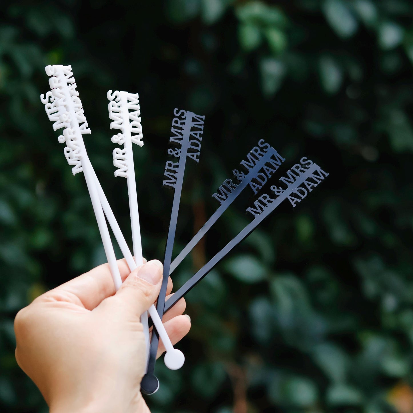 50 Pieces Drink Stirrers for Wedding, Signature Drink Stirrers, Cocktail Stir Sticks, Wedding Bar Decor, Wedding Table Decor, Bulk Favors
