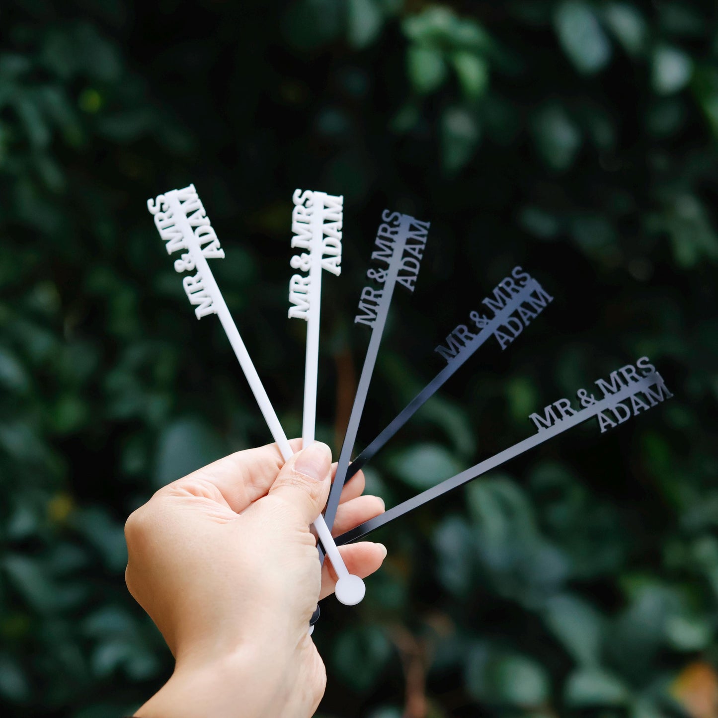 50 Pieces Drink Stirrers for Wedding, Signature Drink Stirrers, Cocktail Stir Sticks, Wedding Bar Decor, Wedding Table Decor, Bulk Favors