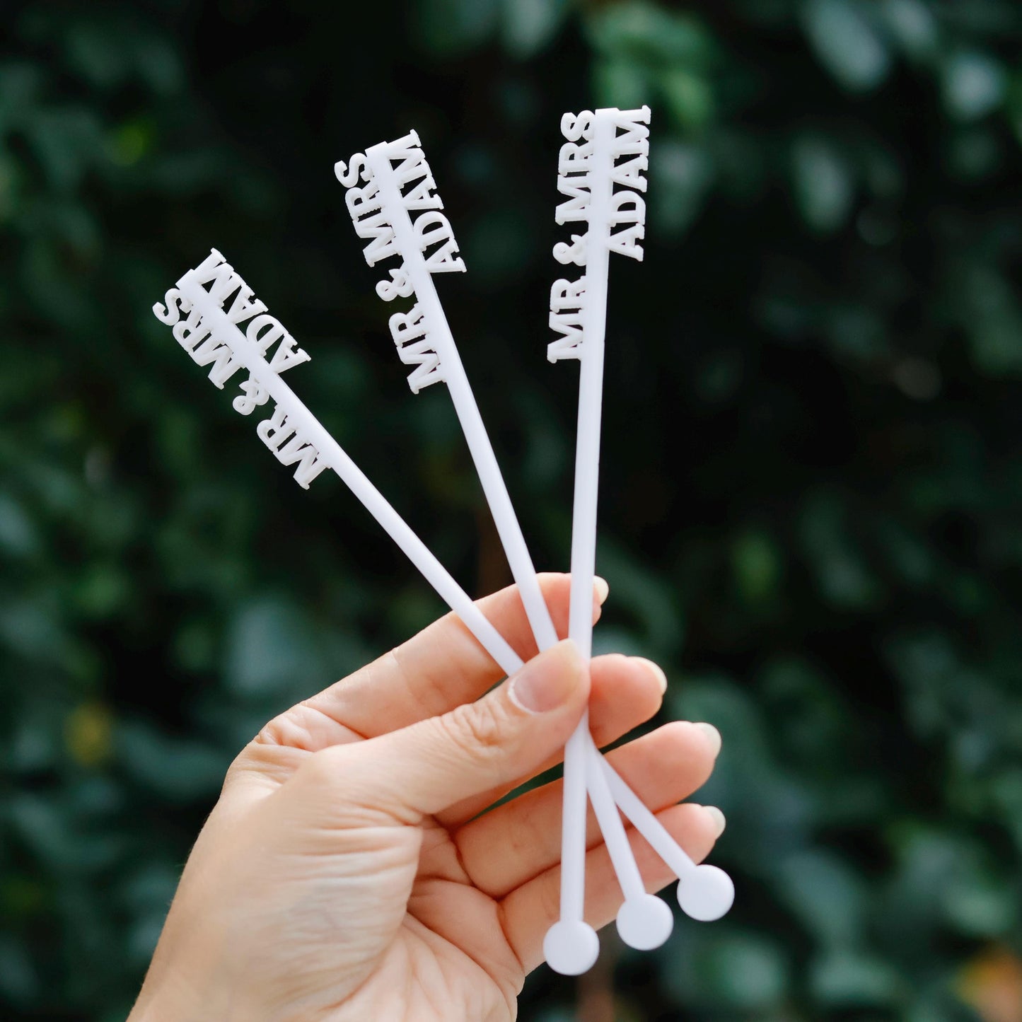 50 Pieces Drink Stirrers for Wedding, Signature Drink Stirrers, Cocktail Stir Sticks, Wedding Bar Decor, Wedding Table Decor, Bulk Favors