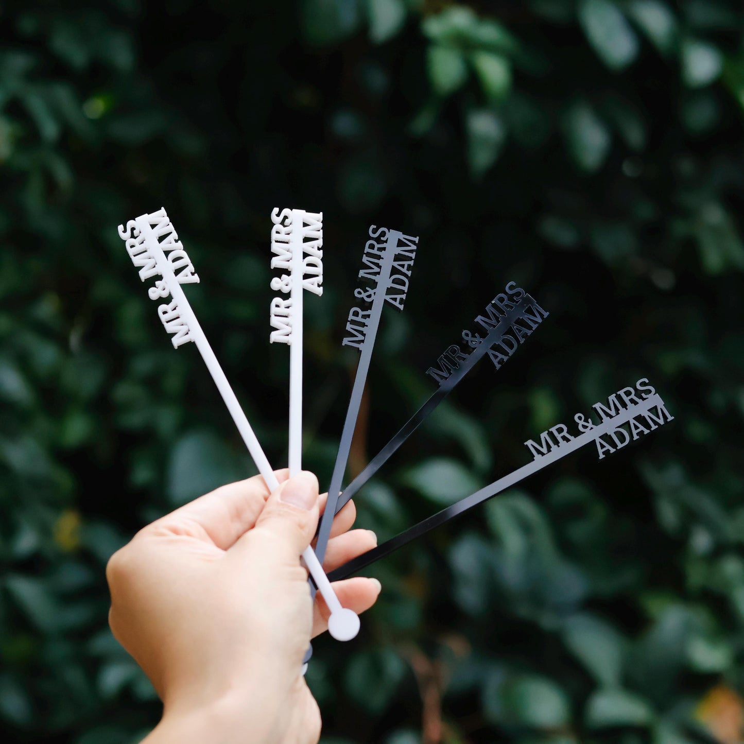 50 Pieces Drink Stirrers for Wedding, Signature Drink Stirrers, Cocktail Stir Sticks, Wedding Bar Decor, Wedding Table Decor, Bulk Favors