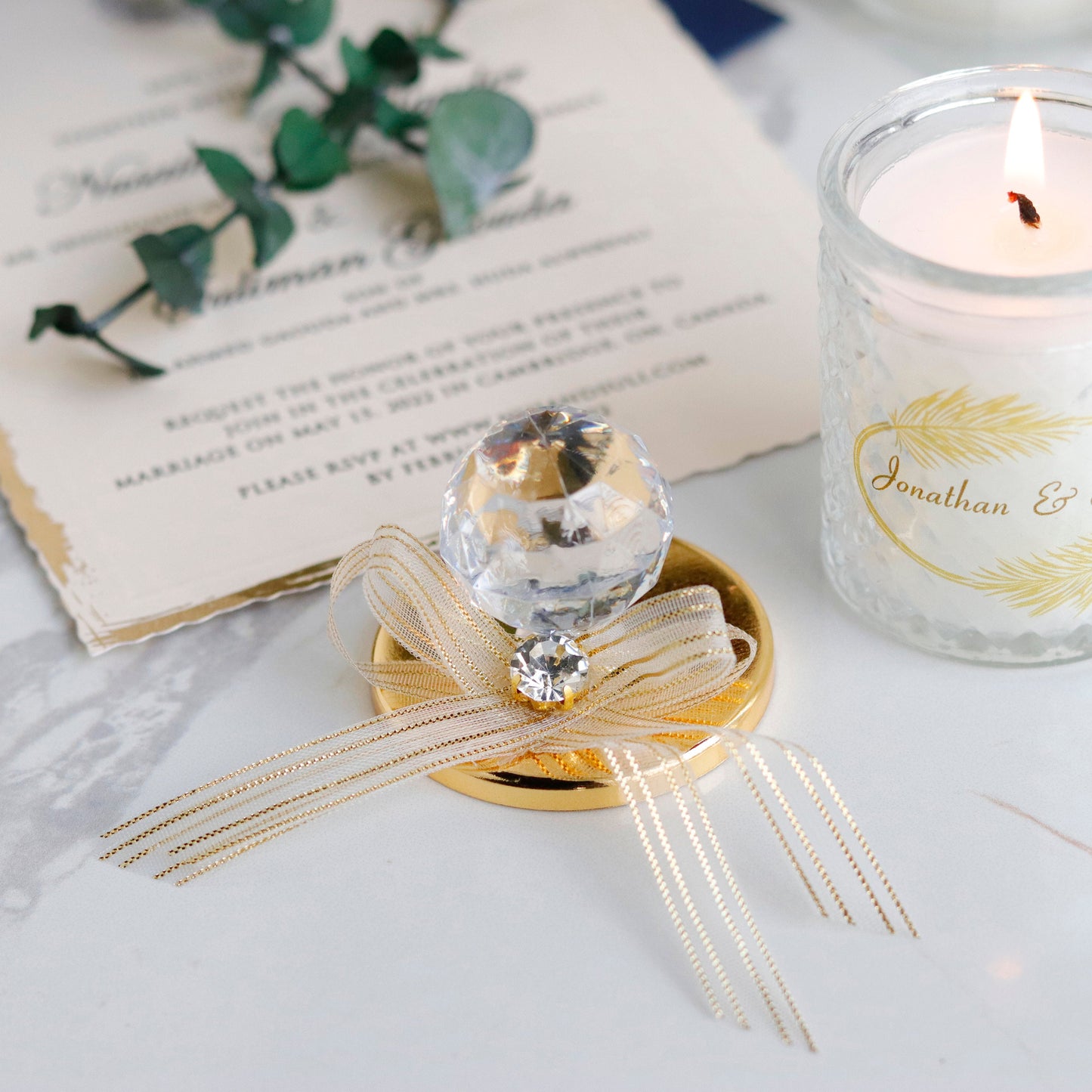 Personalized Luxury Baptism and Christening Candle Favors | Communion and 1st Birthday Gifts for Guests