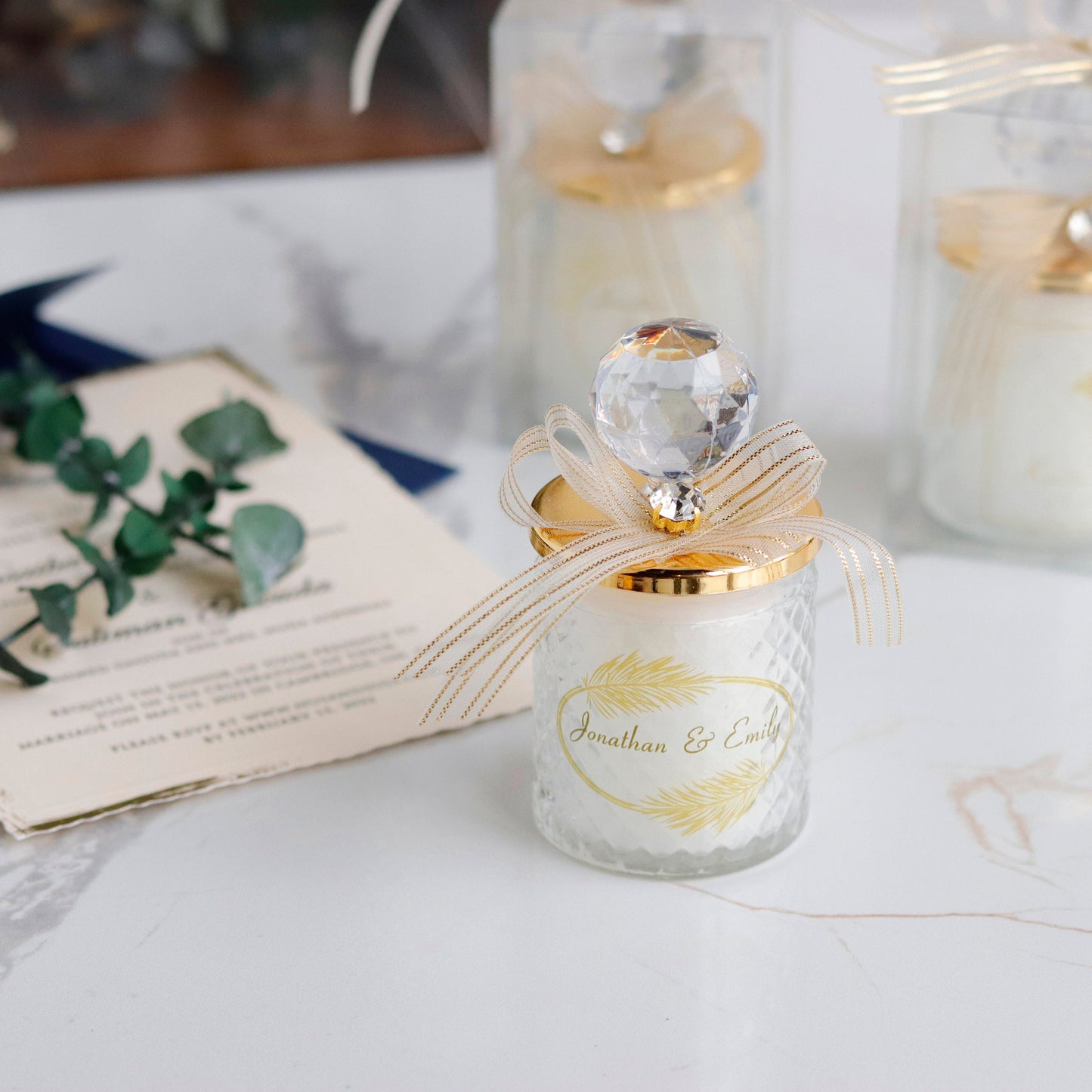 Personalized Luxury Baptism and Christening Candle Favors | Communion and 1st Birthday Gifts for Guests