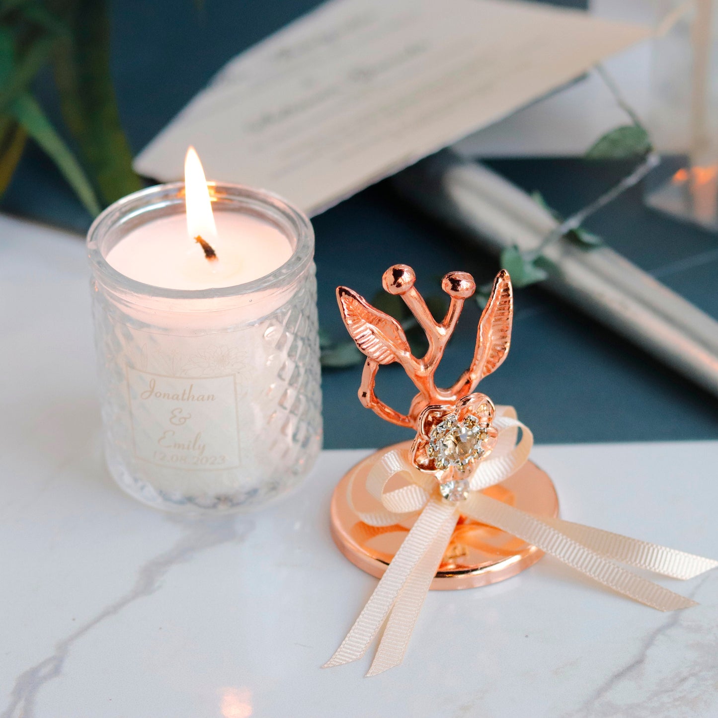 Elegant Candle Favors | Luxury Wedding Favors | Unique Personalized Favors | Thank You Gifts for Guests
