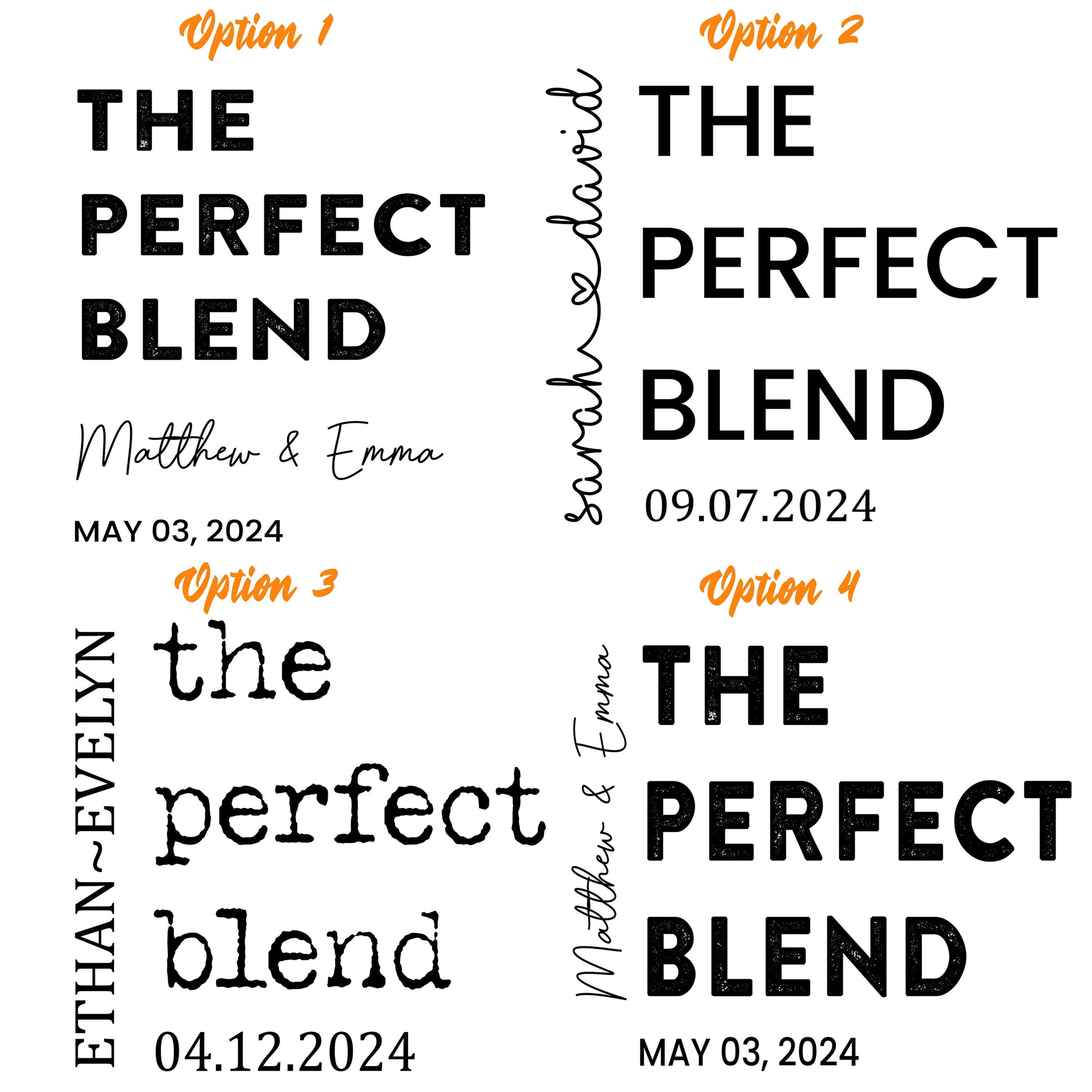 50 Pieces The Perfect Blend Coffee Bag, Wedding Favor White Coffee Pouch, Bridal Shower Favors, Kraft Zip Locked Custom Sticker Bags