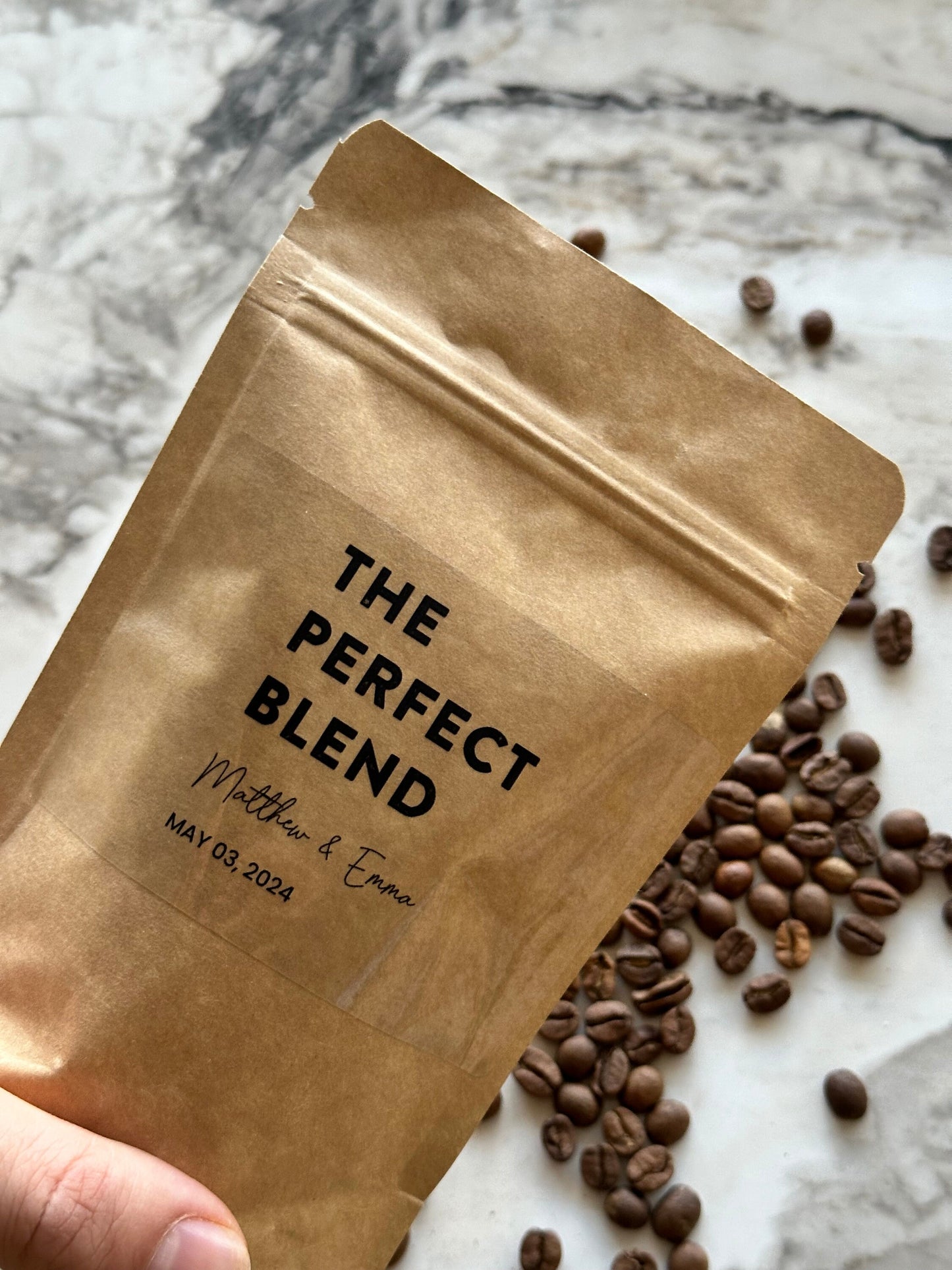Custom Coffee Bag Wedding Favors, The Perfect Blend, Coffee Favor Pouches, Bridal Shower Favors, Resealable Personalized Sticker Quality Bag