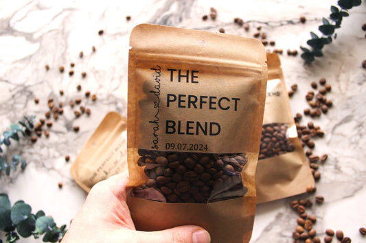 DYI The Perfect Blend Coffee Bag, Personalized Wedding Favors, Coffee Bean Favor Bag, Party Favors, Gift for Guests