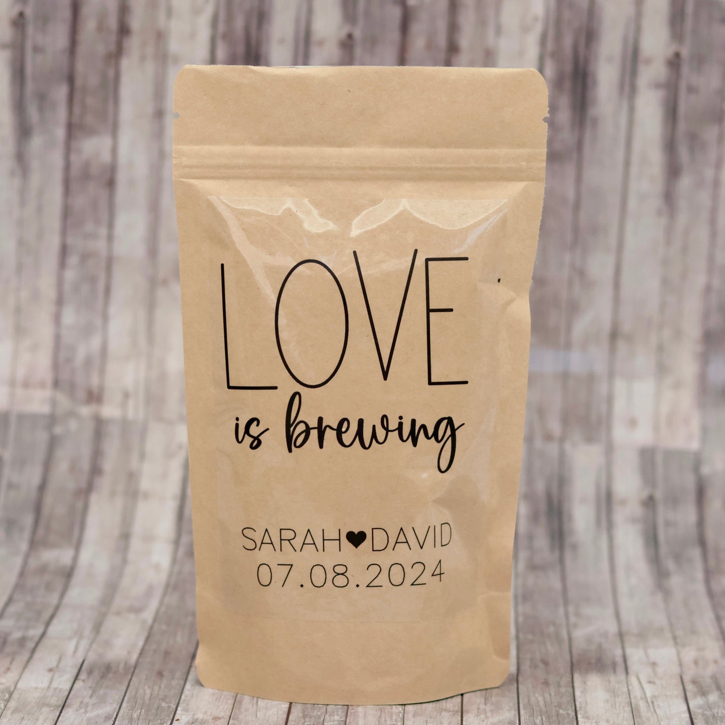 Wedding Favor Coffee Bags, Love is Brewing Coffee Pouches, Unique Wedding Favors for Guests in Bulk, The Perfect Blend Stand Up Favor Bags