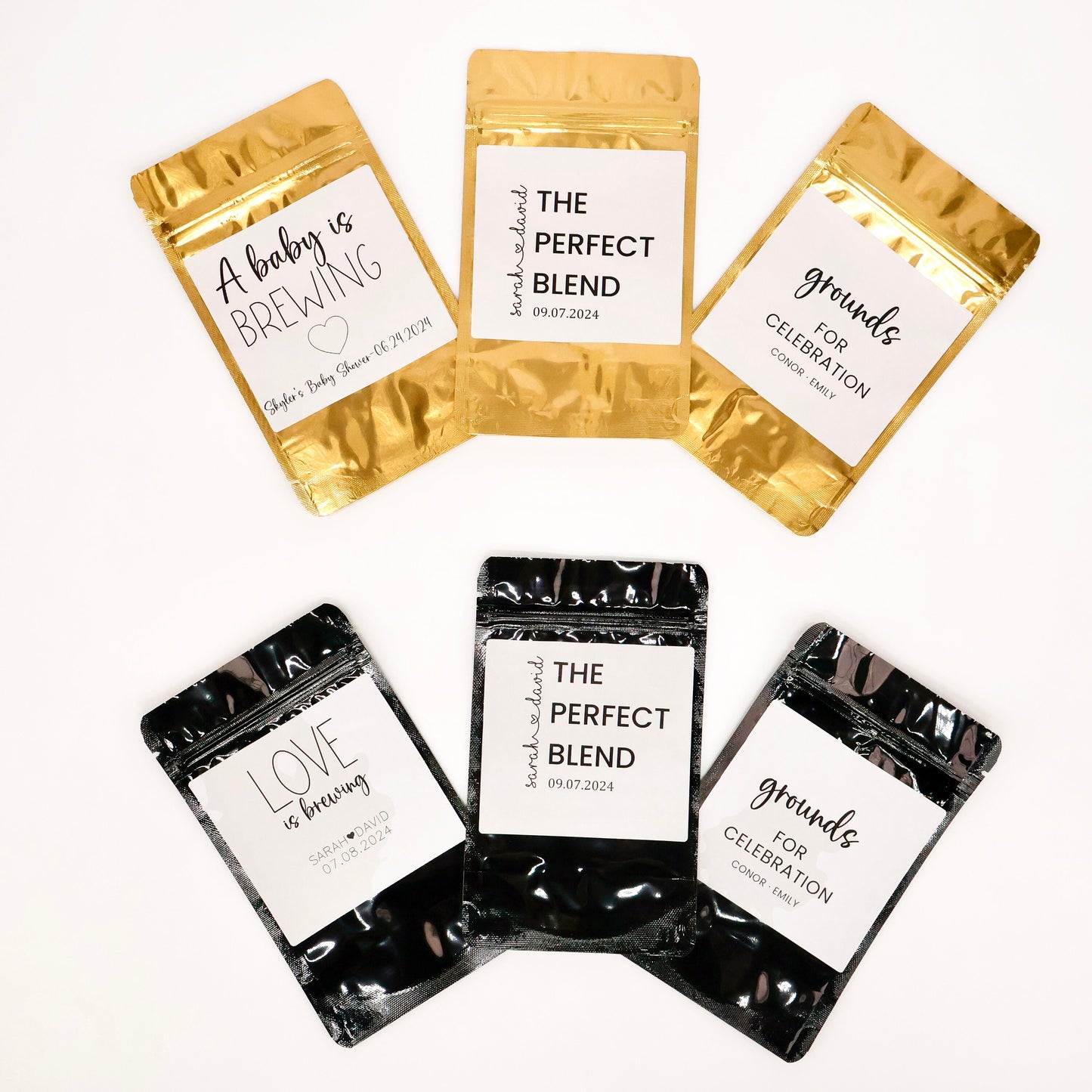 50 Pieces Coffee Favor Bags, Personalized Wedding Coffee Pouch, Bridal Shower Favors, Rustic Wedding Favors, Unique Favors  for Guests