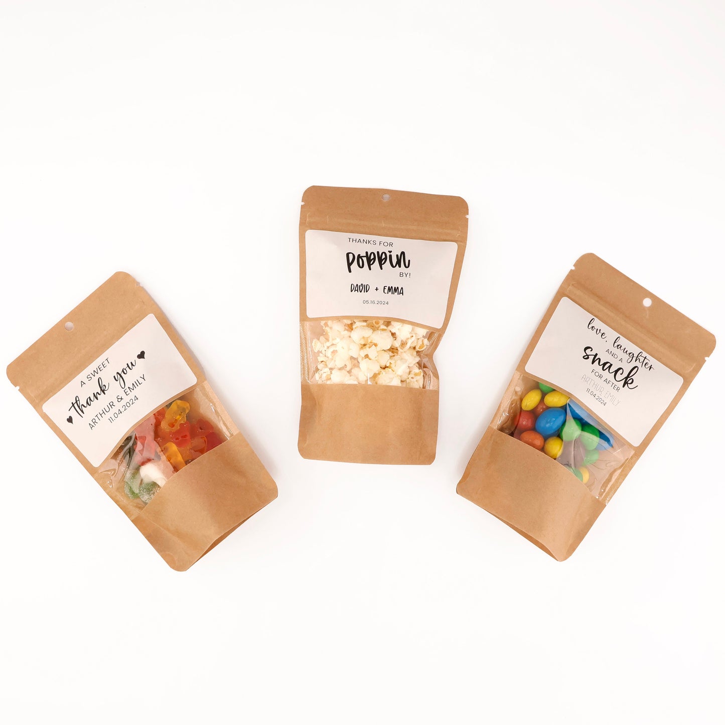 50 Wedding Snack Bags | Rehearsal Dinner & Bridal Shower Favors | Candy Treat Bags | Coffee Favor Bags
