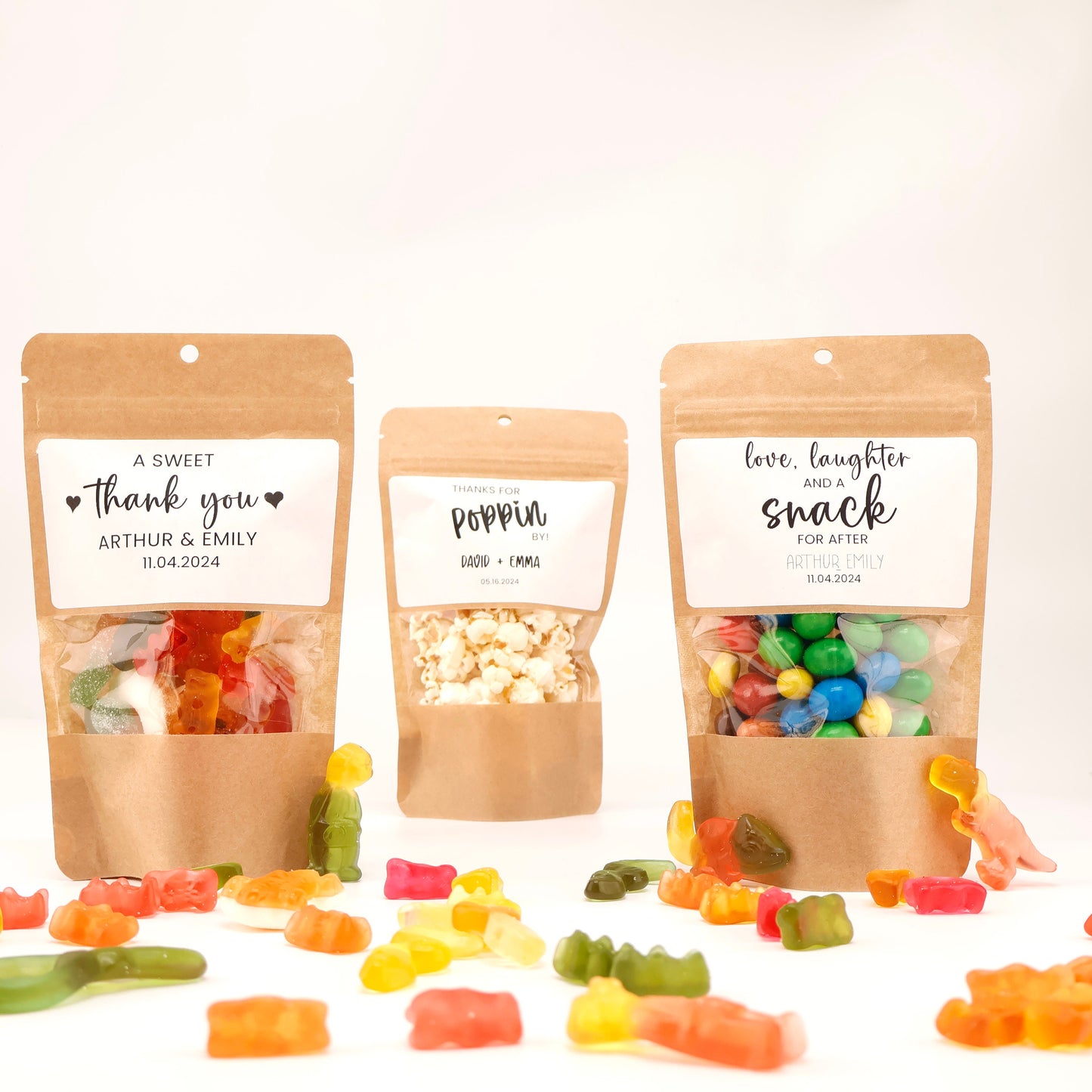 50 Wedding Snack Bags | Rehearsal Dinner & Bridal Shower Favors | Candy Treat Bags | Coffee Favor Bags