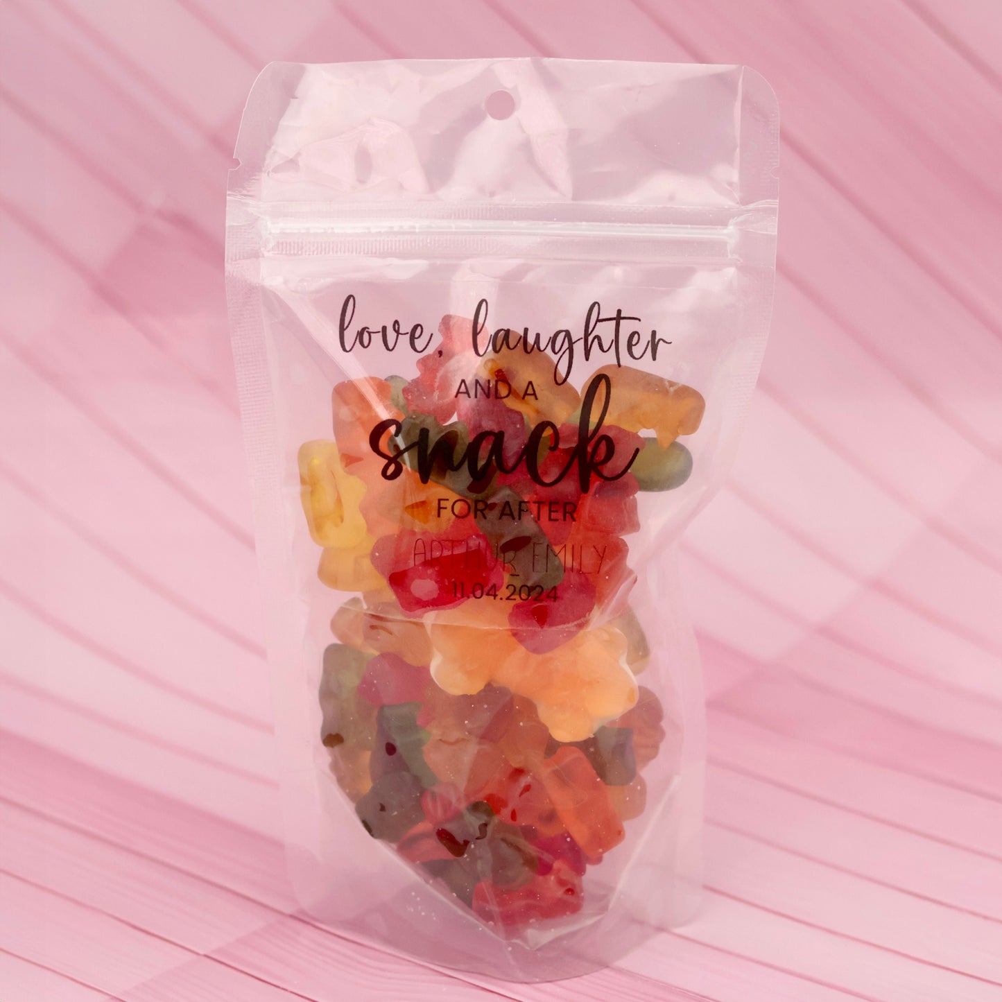 A Sweet Thank You Wedding Treat Bags, Chocolate Favor Bags, Marshmallow Wedding Favors, Jelly Tots Wedding Bags, Stand Up Zip Pouches
