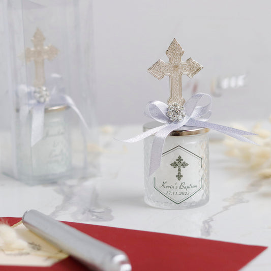 Custom Baptism Candle Favors | Personalized  Christening  Favors | First Holy Communion Candles | Baptism for Girl and Boy | Mi Bautizo