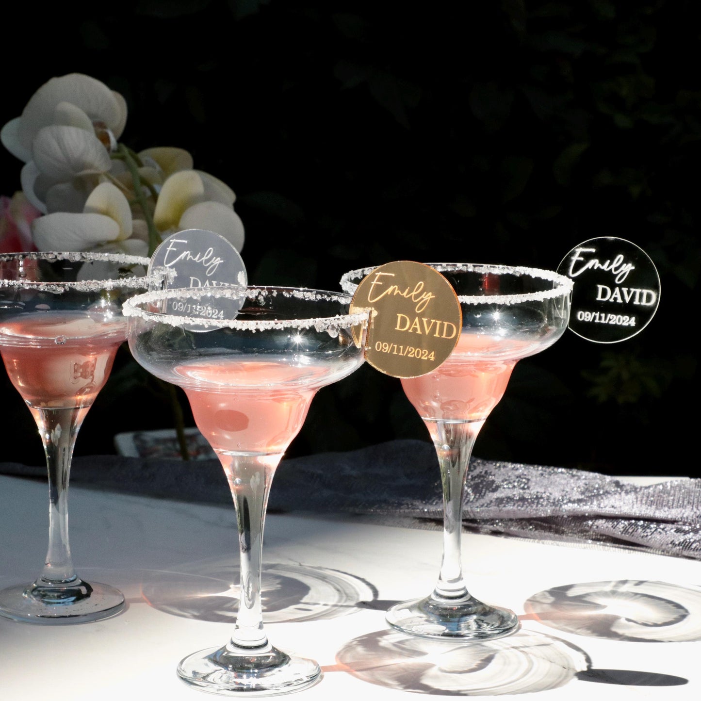 50 Pieces Cocktail Drink Tags, Wedding Favors Drink Stirrers, Custom Drink Charms, Personalized Cocktail Charms, Stemless Drink Tag