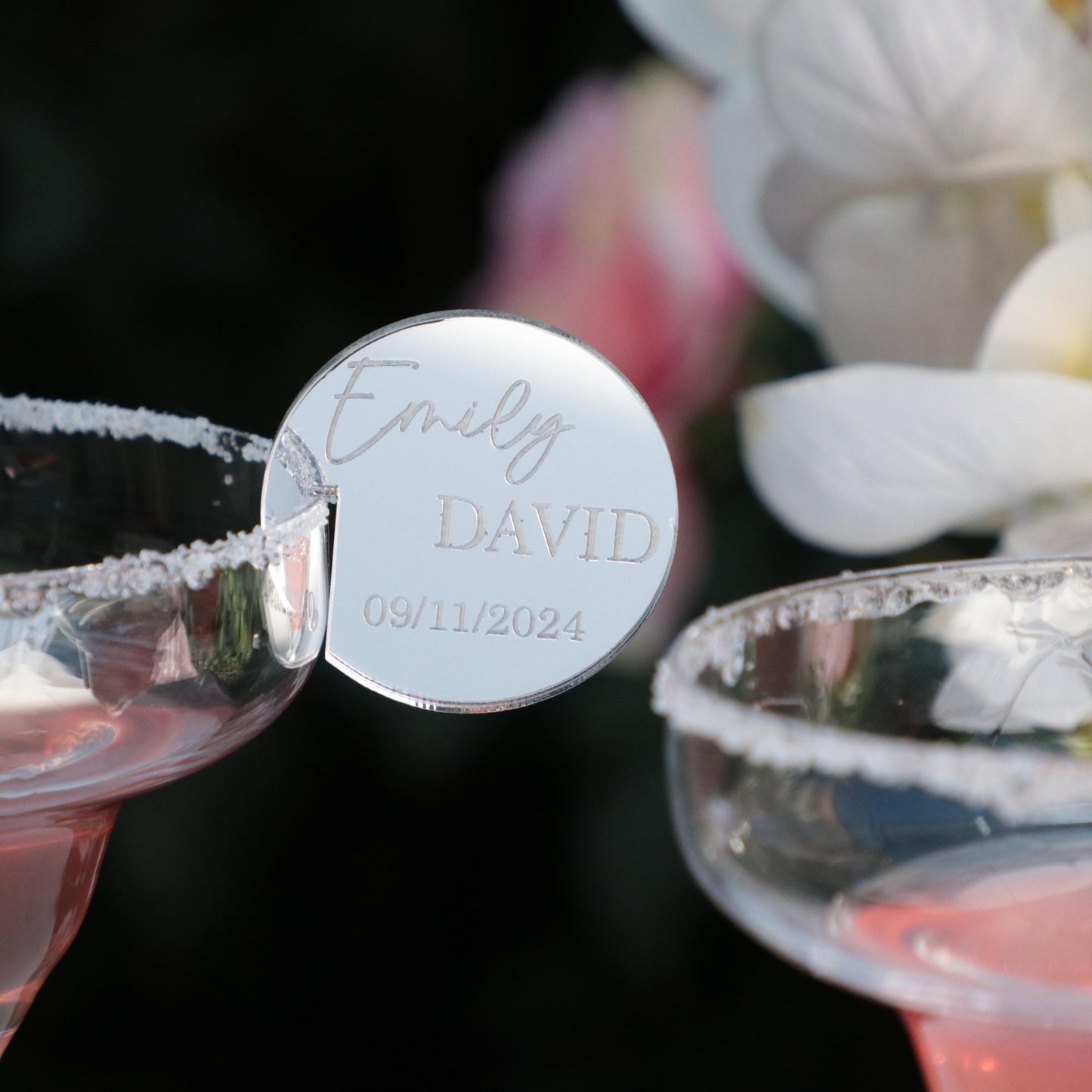 50 Pieces Cocktail Drink Tags, Wedding Favors Drink Stirrers, Custom Drink Charms, Personalized Cocktail Charms, Stemless Drink Tag