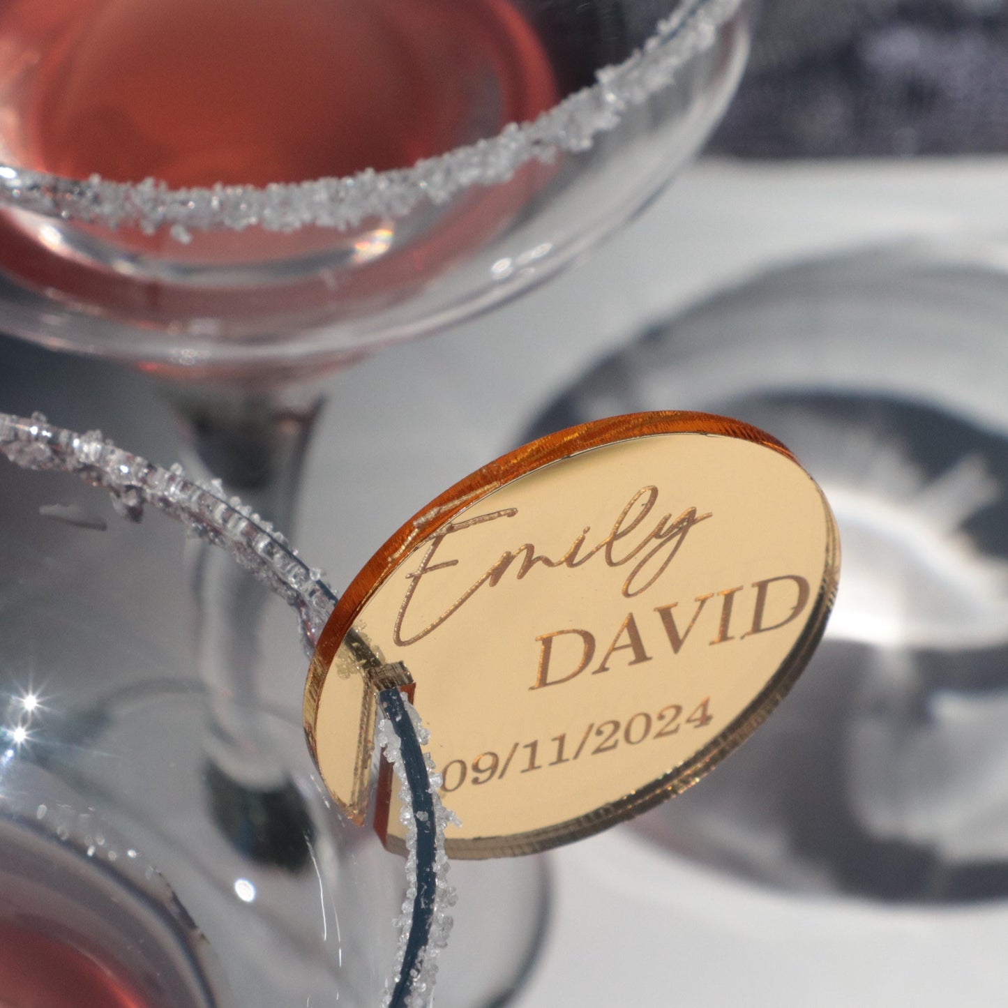 50 Pieces Cocktail Drink Tags, Wedding Favors Drink Stirrers, Custom Drink Charms, Personalized Cocktail Charms, Stemless Drink Tag