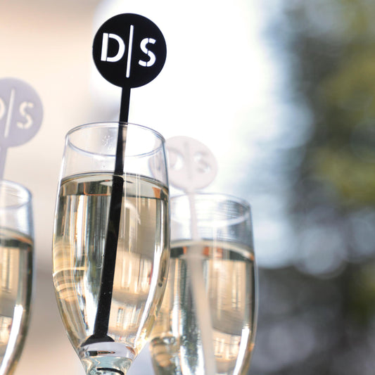 50 Pieces Personalized Initials Drink Stirrers, Custom Wedding Stir Sticks, Cocktail Bar Favors, Signature Drink Decorations