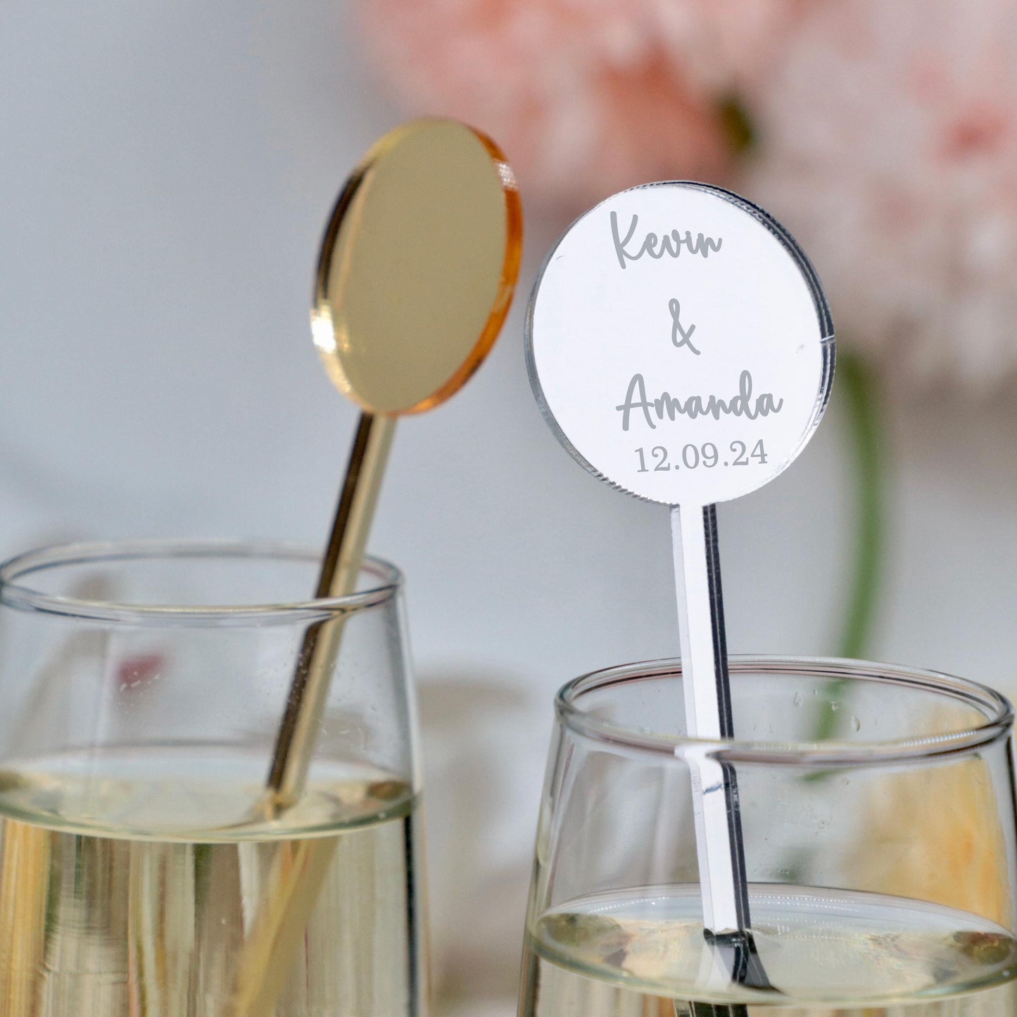 50 Pieces Personalized Drink Stirrers for Weddings, Custom Cocktail Sticks, Wedding Bar Decor, Signature Drink Favors