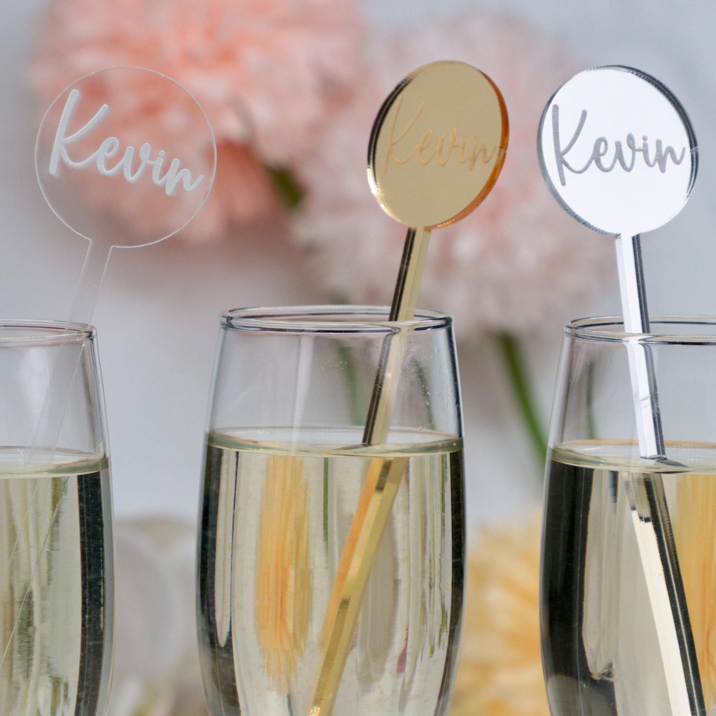 50 Pieces Personalized Drink Stirrers for Weddings, Custom Cocktail Sticks, Wedding Bar Decor, Signature Drink Favors