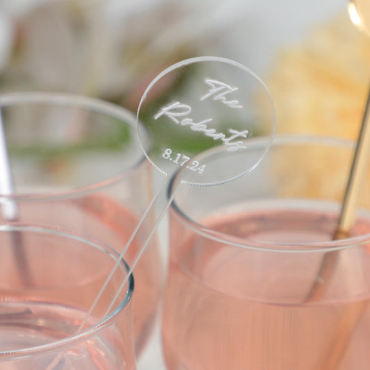 Personalized Wedding Stir Sticks, 50 Pieces Drink Stirrers, Cocktail Bar Favors, Signature Drink Accessories, Wedding Table Decors