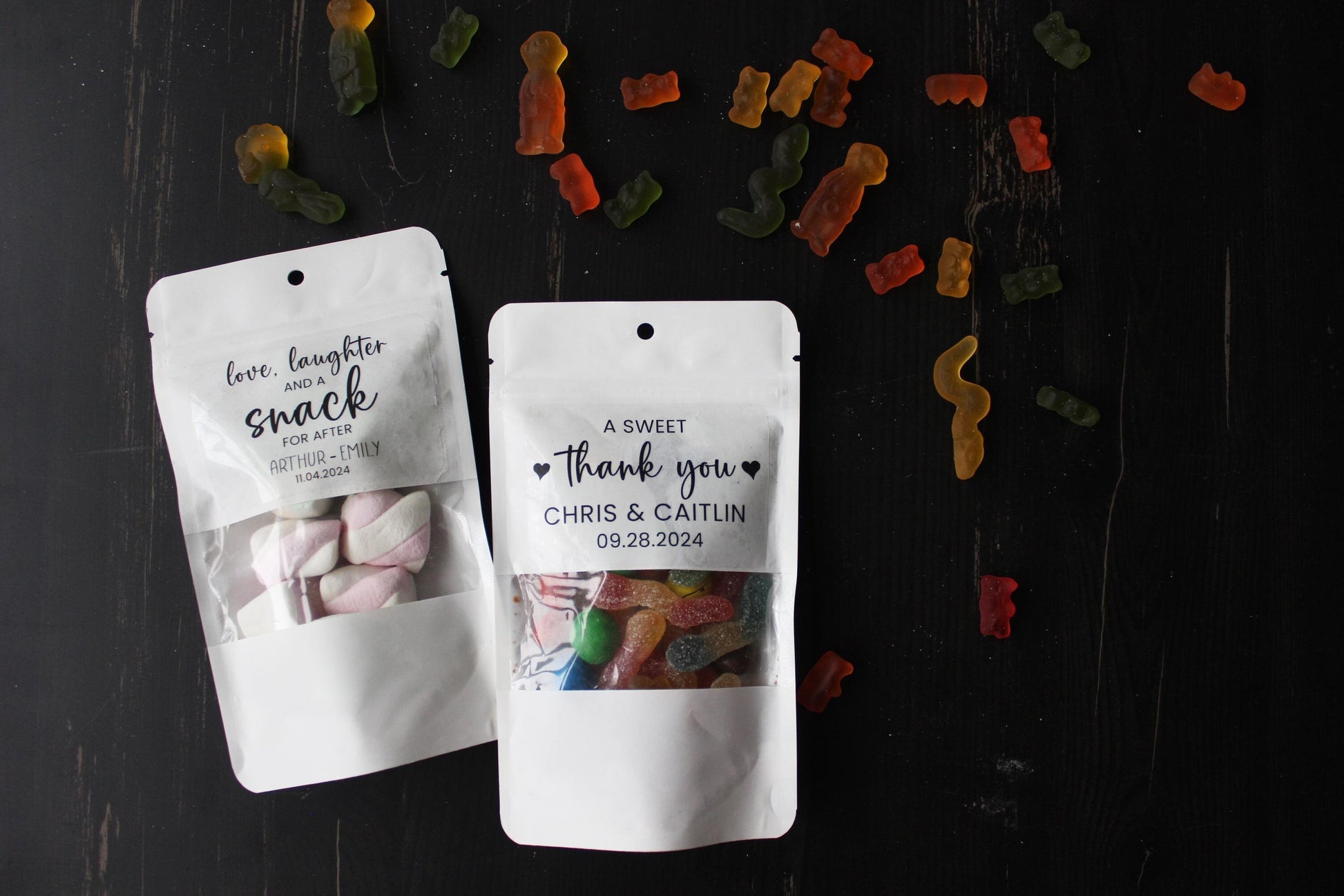 50 Pieces A Sweet Thank You Treat Bags, Wedding Favor Bags, White Snack  Bags, Rehearsal Dinner Favors, Wedding Favors  in Bulk