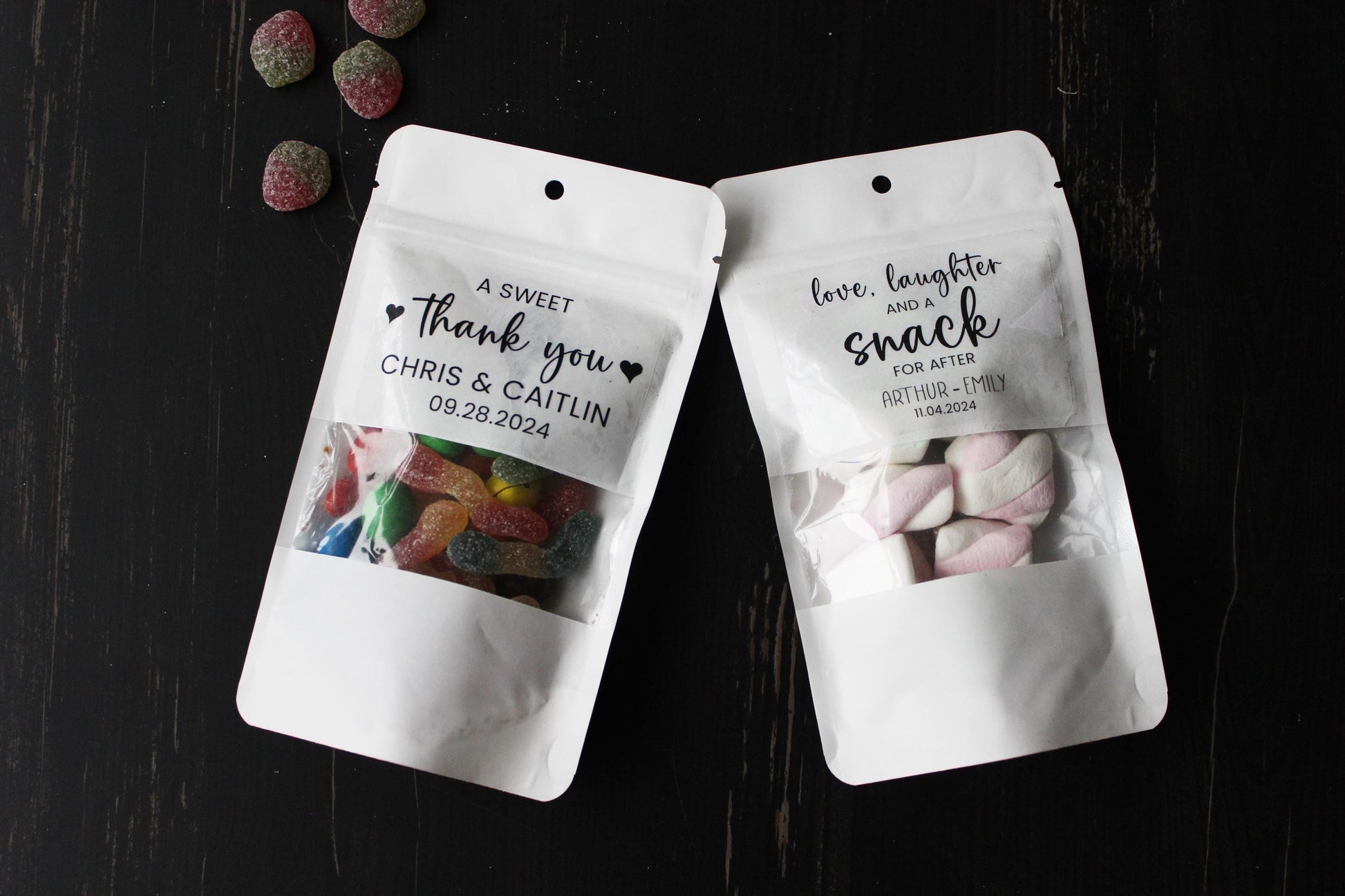 50 Pieces A Sweet Thank You Treat Bags, Wedding Favor Bags, White Snack  Bags, Rehearsal Dinner Favors, Wedding Favors  in Bulk