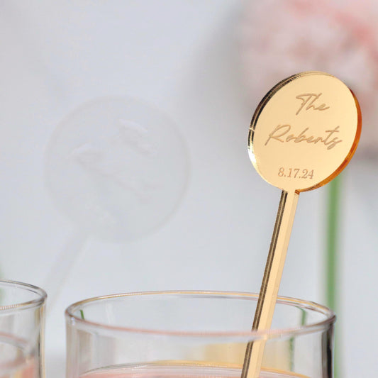 50 PCS Bulk Drink Stirrers, Custom Wedding Stir Sticks, Party Favors, Bar Favors, Signature Drink Tags, Cocktail Swizzle Sticks