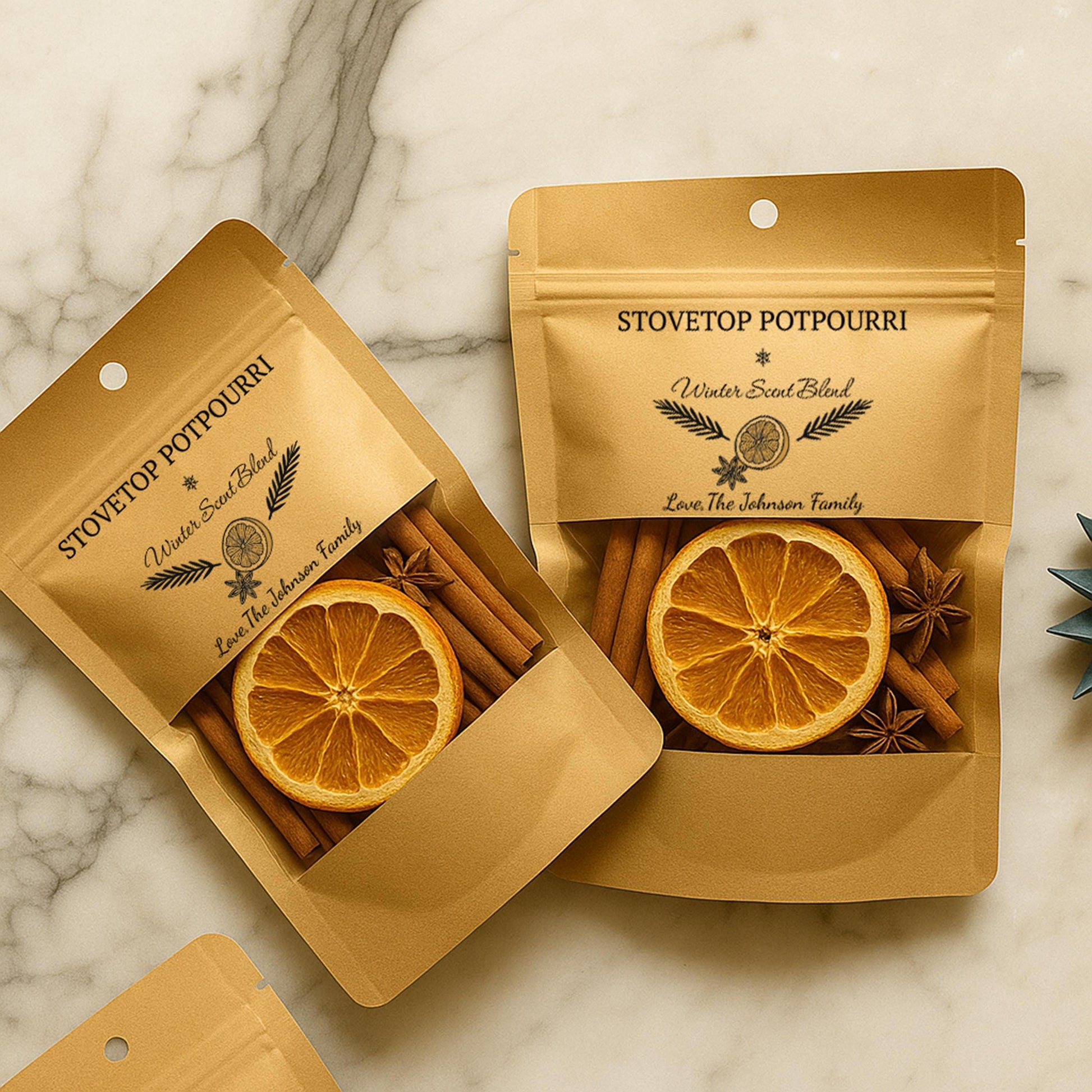 50 PCS Personalized Christmas Stovetop Potpourri Bags | DIY Simmer Pot Kit | Winter Spice Gift for Teacher | Holiday Home Fragrance